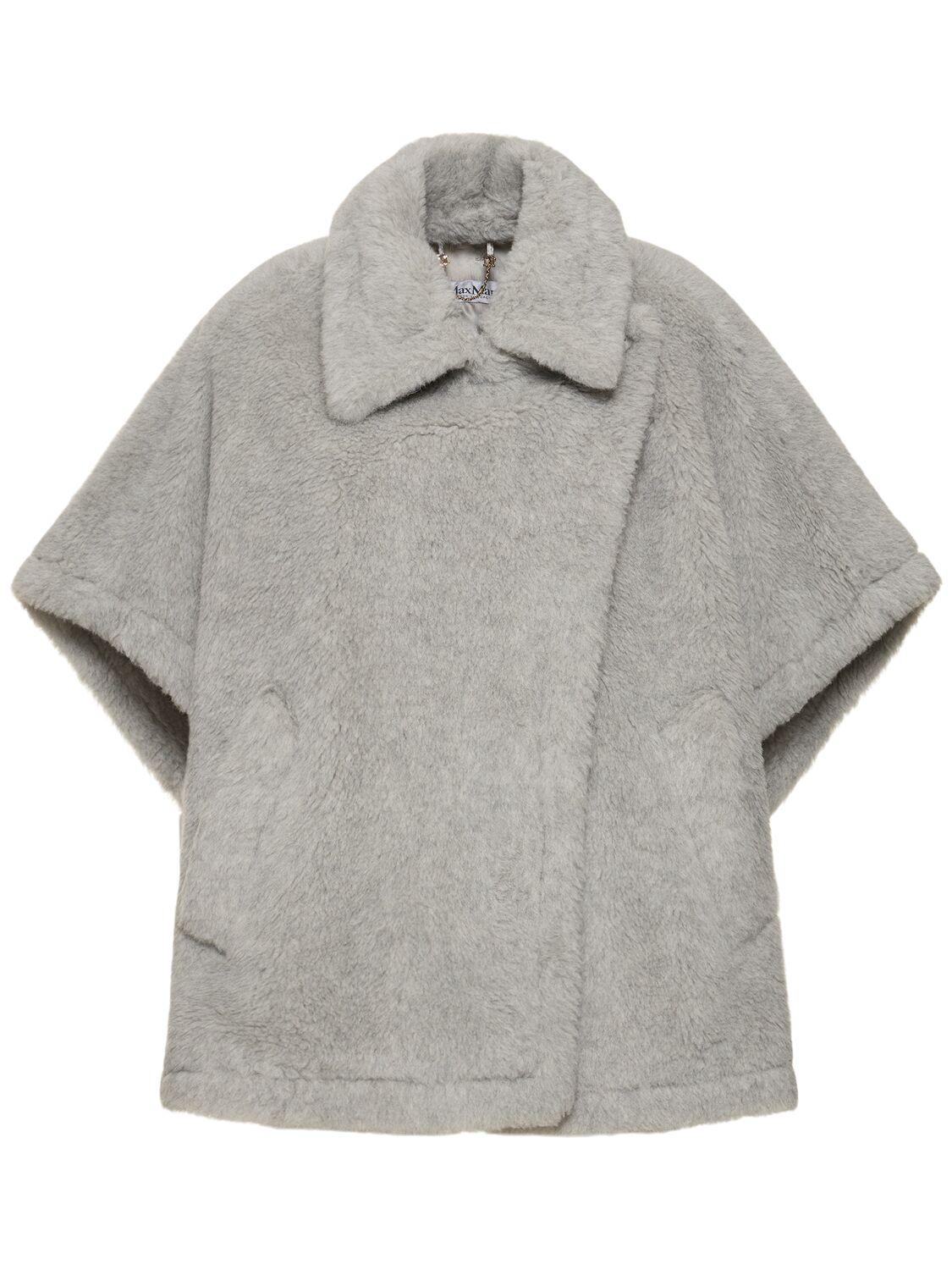 品質保証 専用 Max Mara ブルーグレー（Max テディケープ Tebe Mara ジャケット・アウター