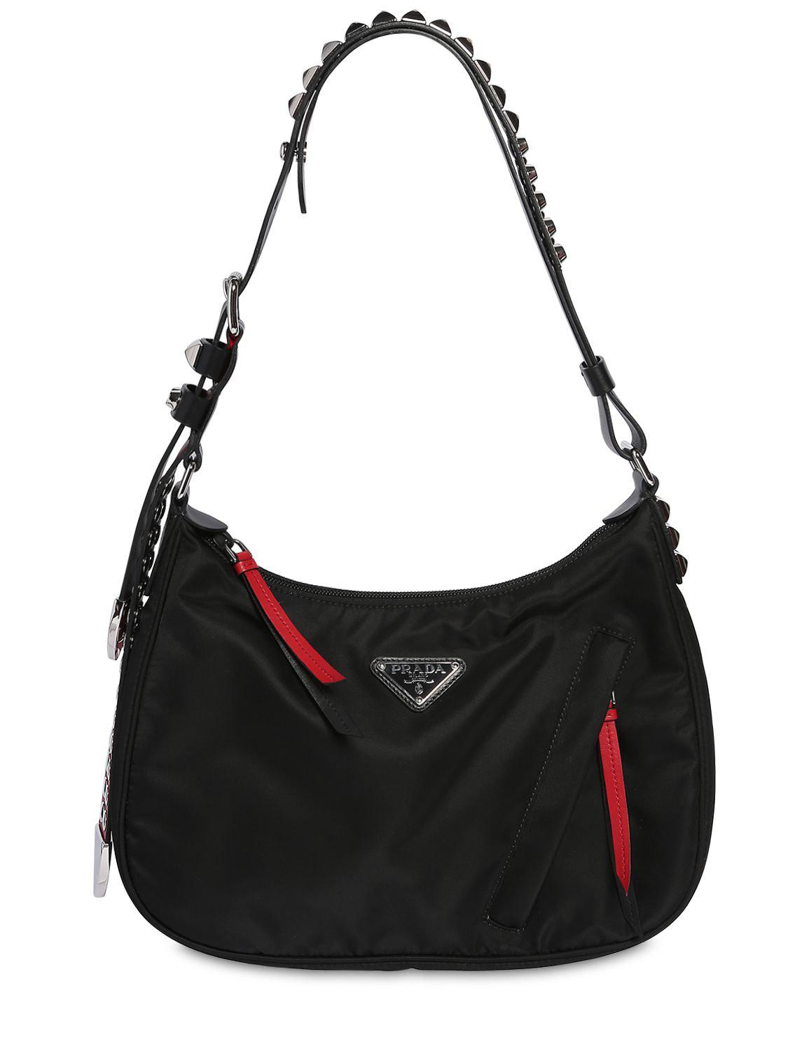 Prada black nylon deals hobo bag