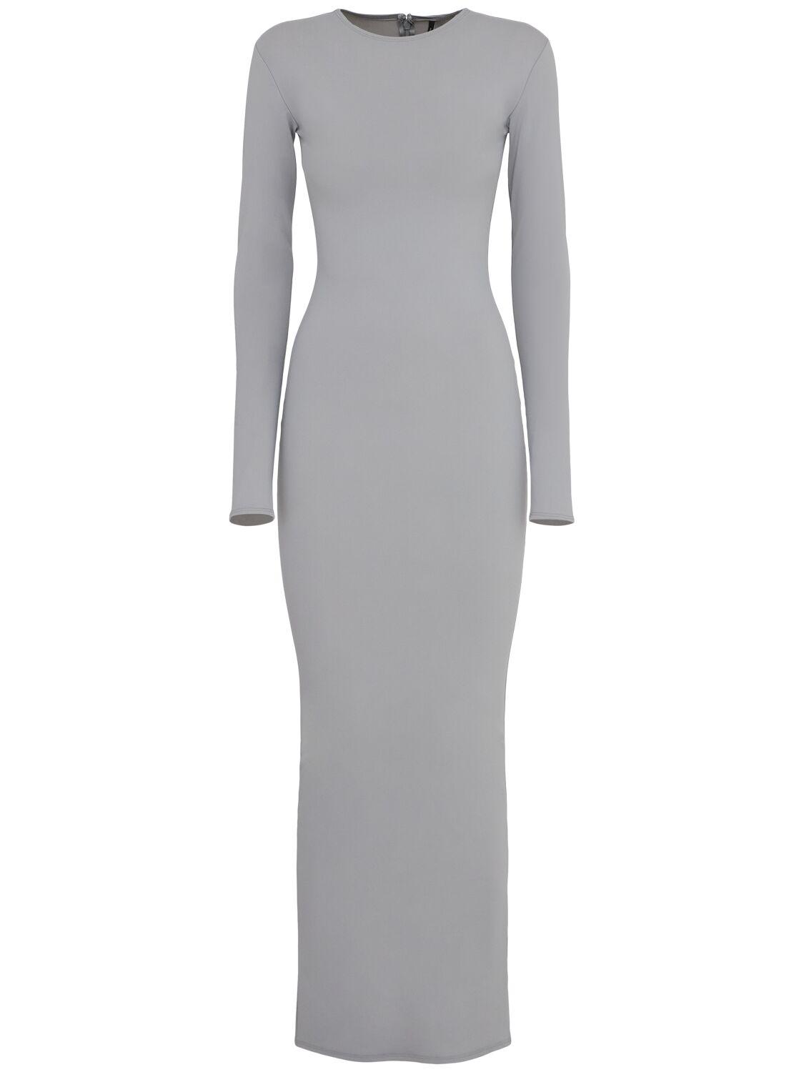 ワンピースその他 Entire Studios Long grey dress in nylon blend Pillar one-shoulder cotton-blend gown in grey - Entire
