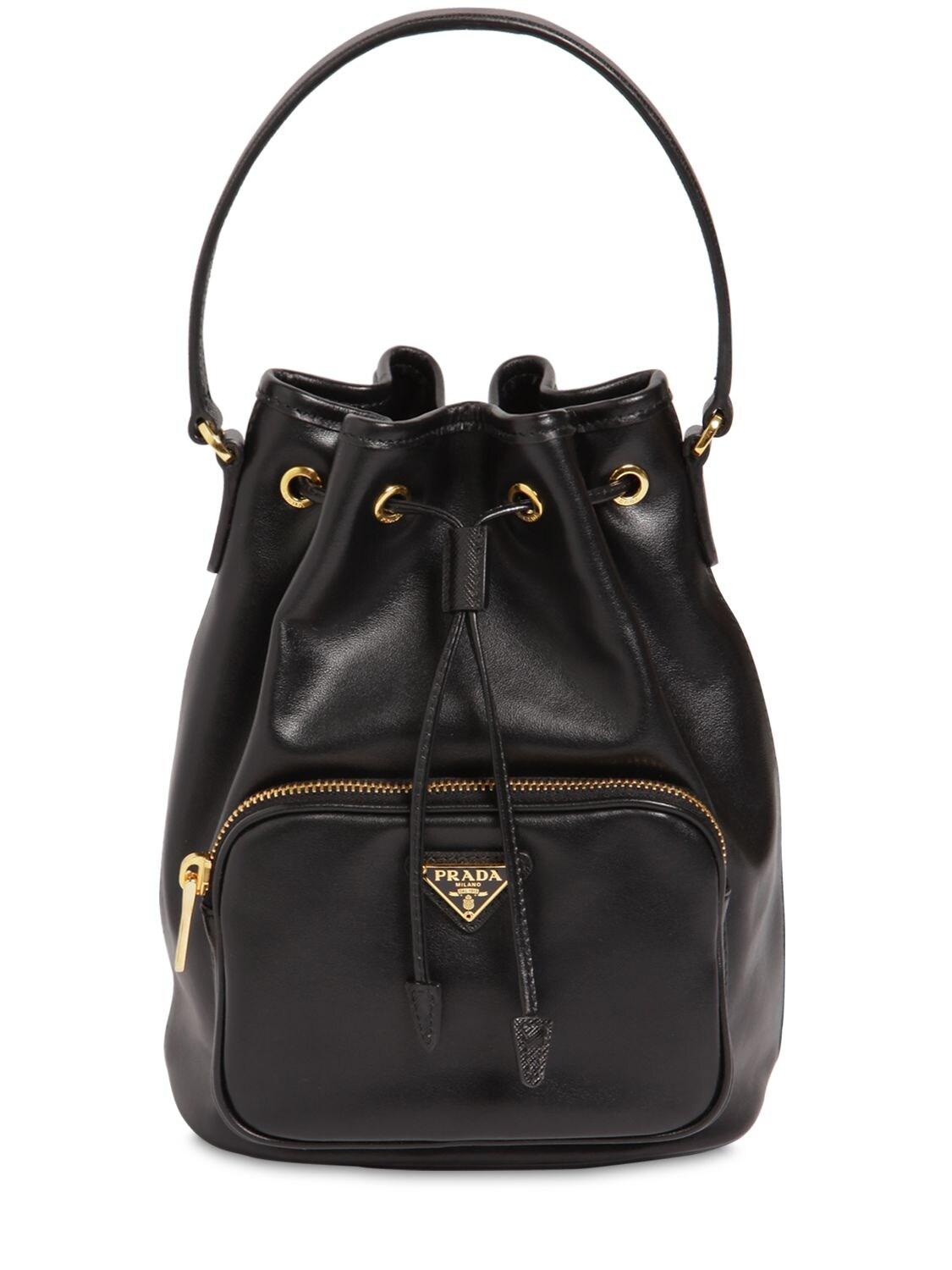 Prada leather hotsell bucket bag