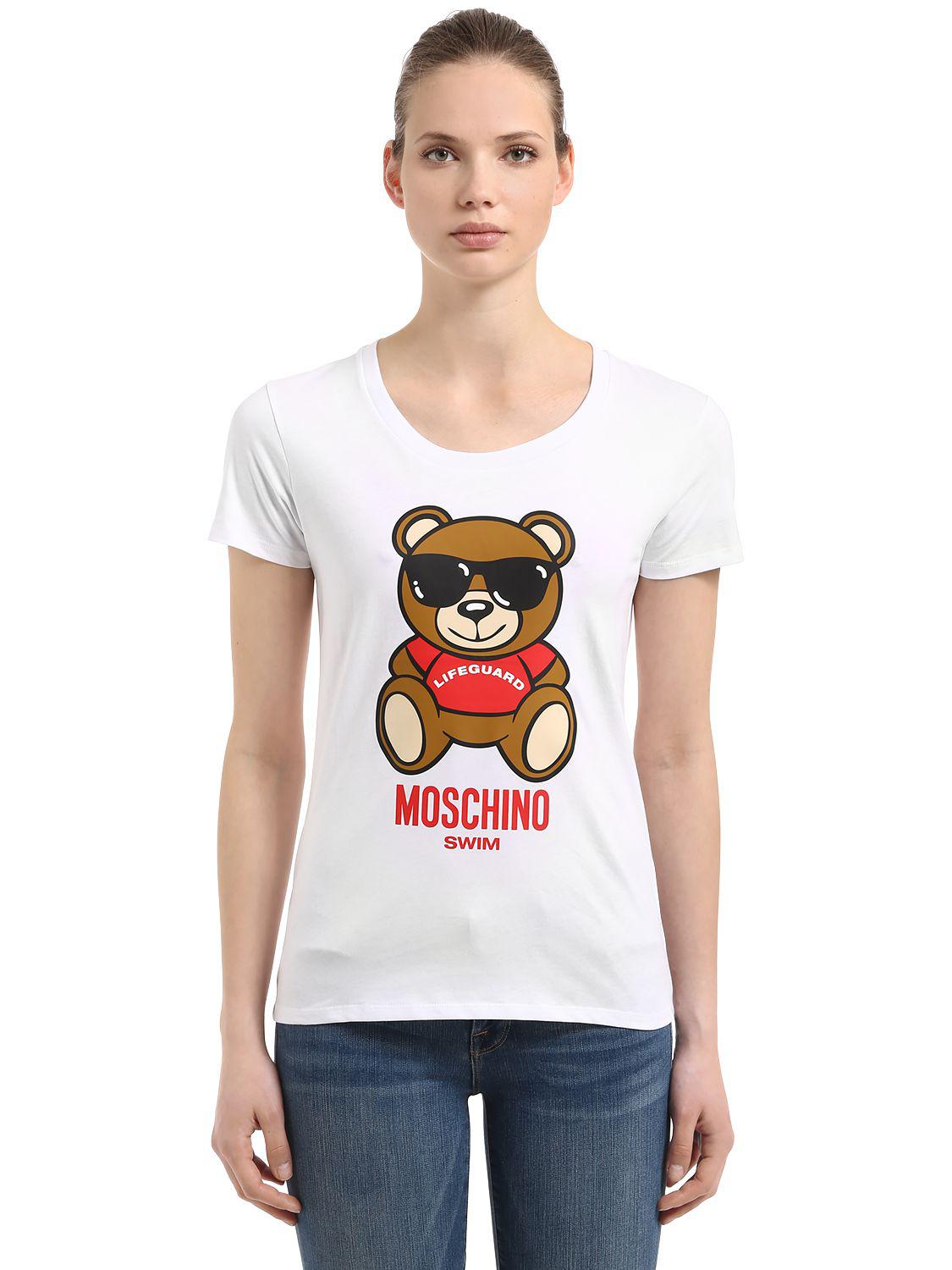 Online hanging moschino t shirt womens teddy bear velvet