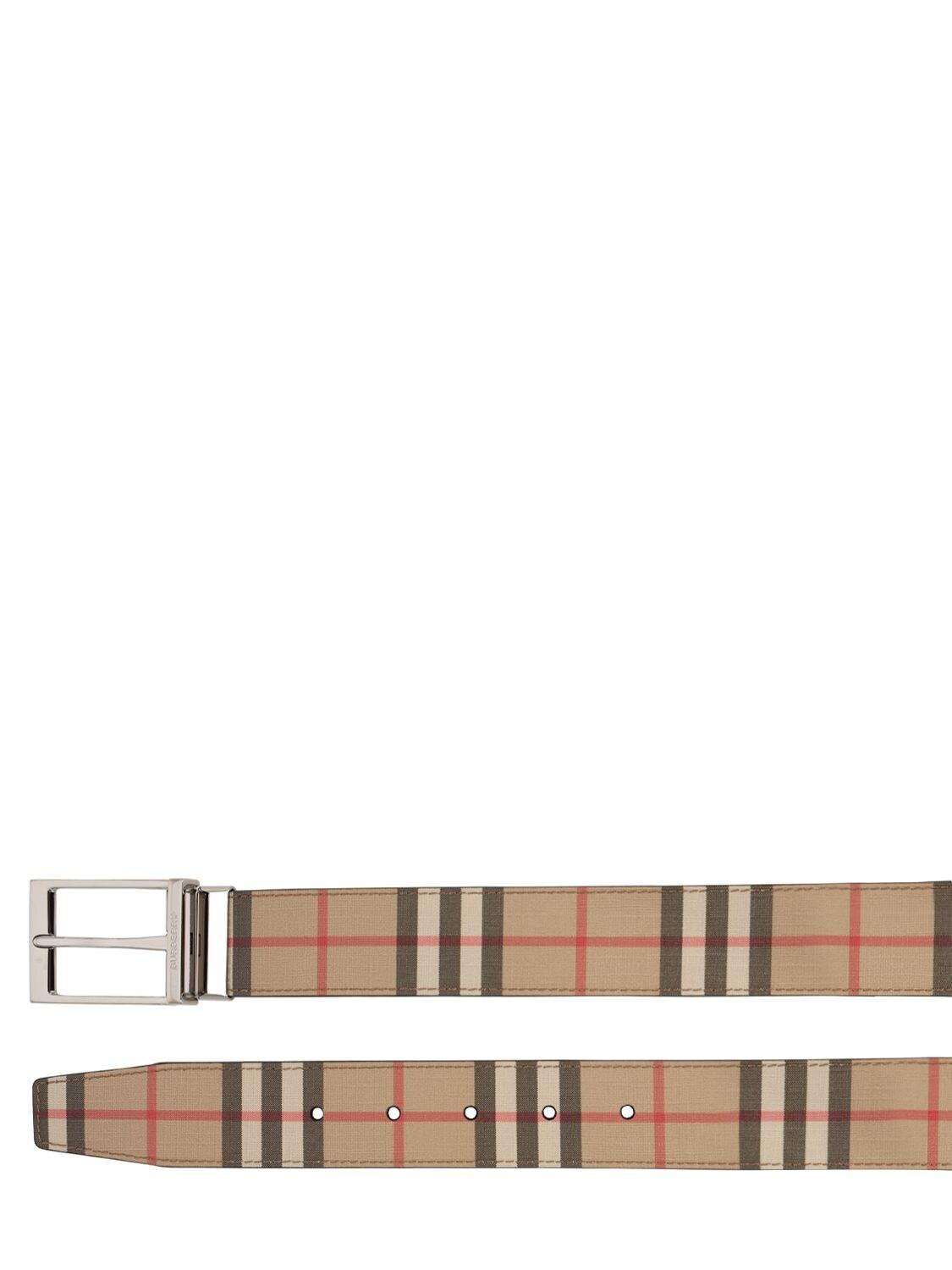 Burberry 35mm Reversible Faux Leather Belt in Natural for Men - Lyst