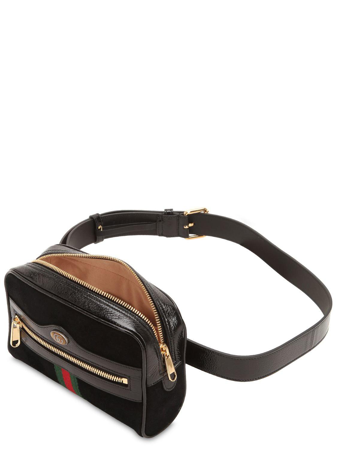 Gucci Ophidia Suede Belt Bag in Black - Lyst