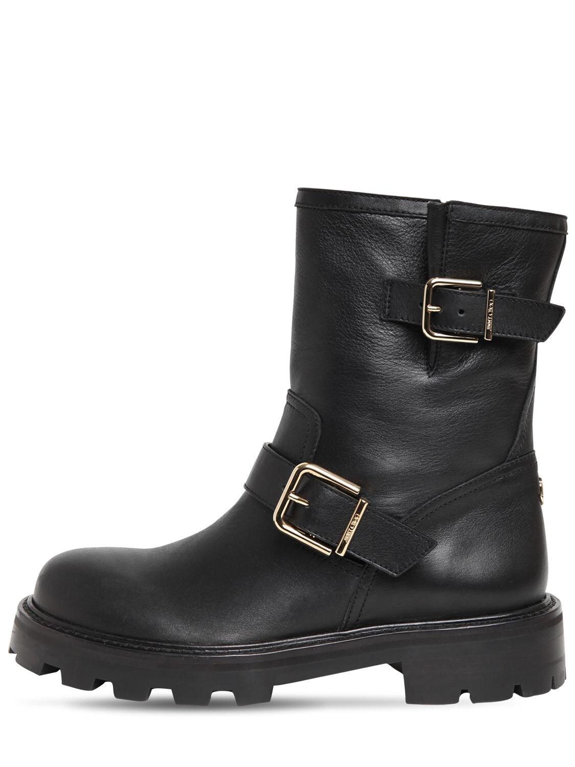 Jimmy Choo 30mm Youth Leather Biker Boots in Black - Save 30% - Lyst