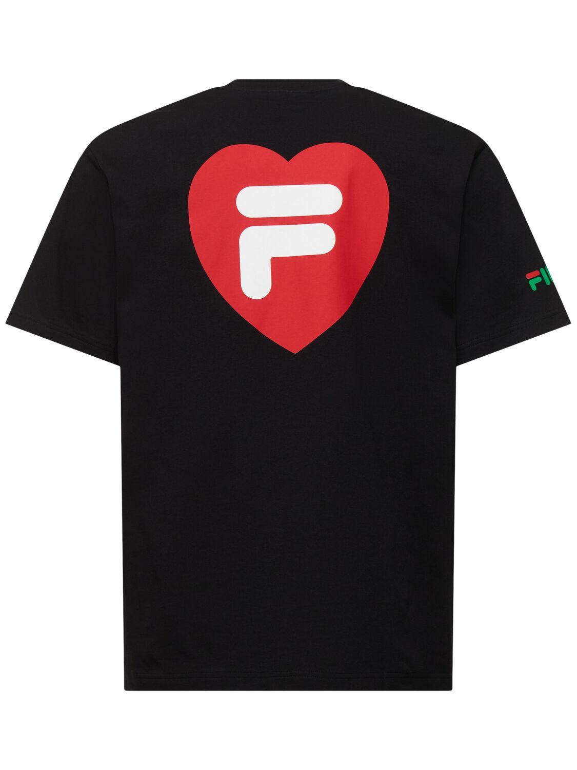 Black and red fila shirt hotsell