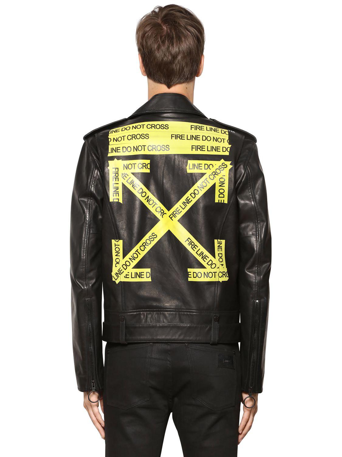 leather off white jacket