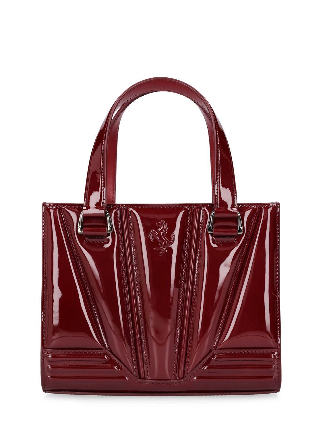 Ferrari Mini Varnished Leather Tote Bag in Red | Lyst