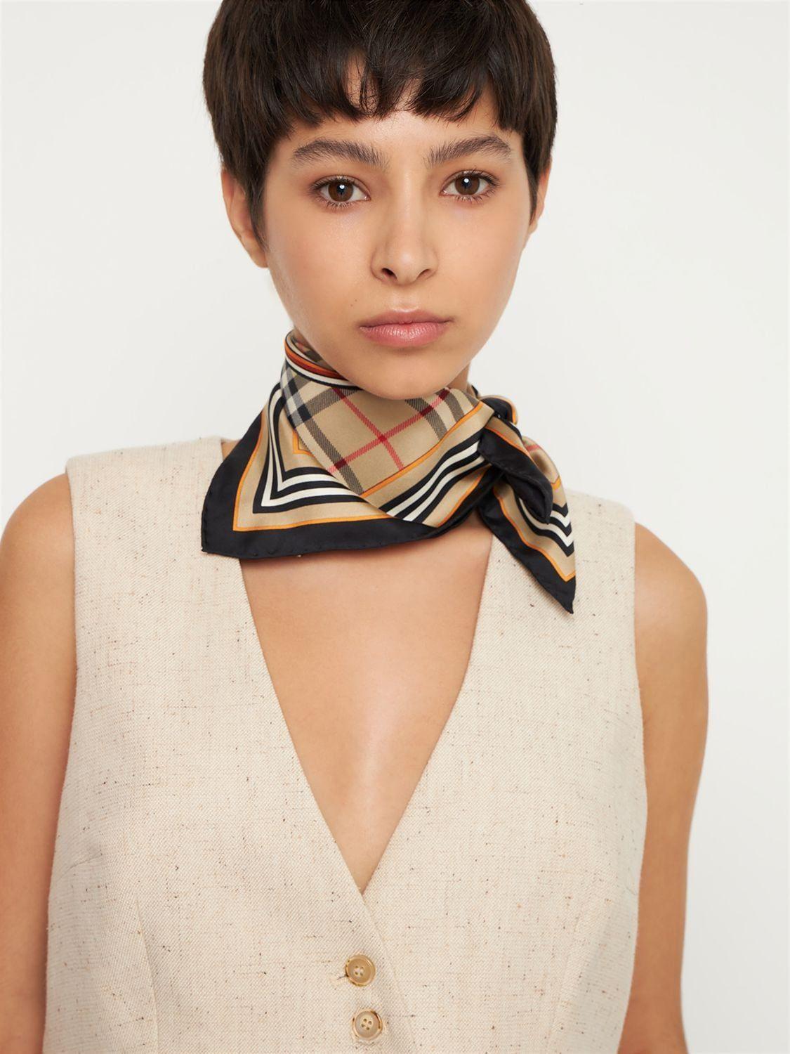 Burberry small sales silk scarf