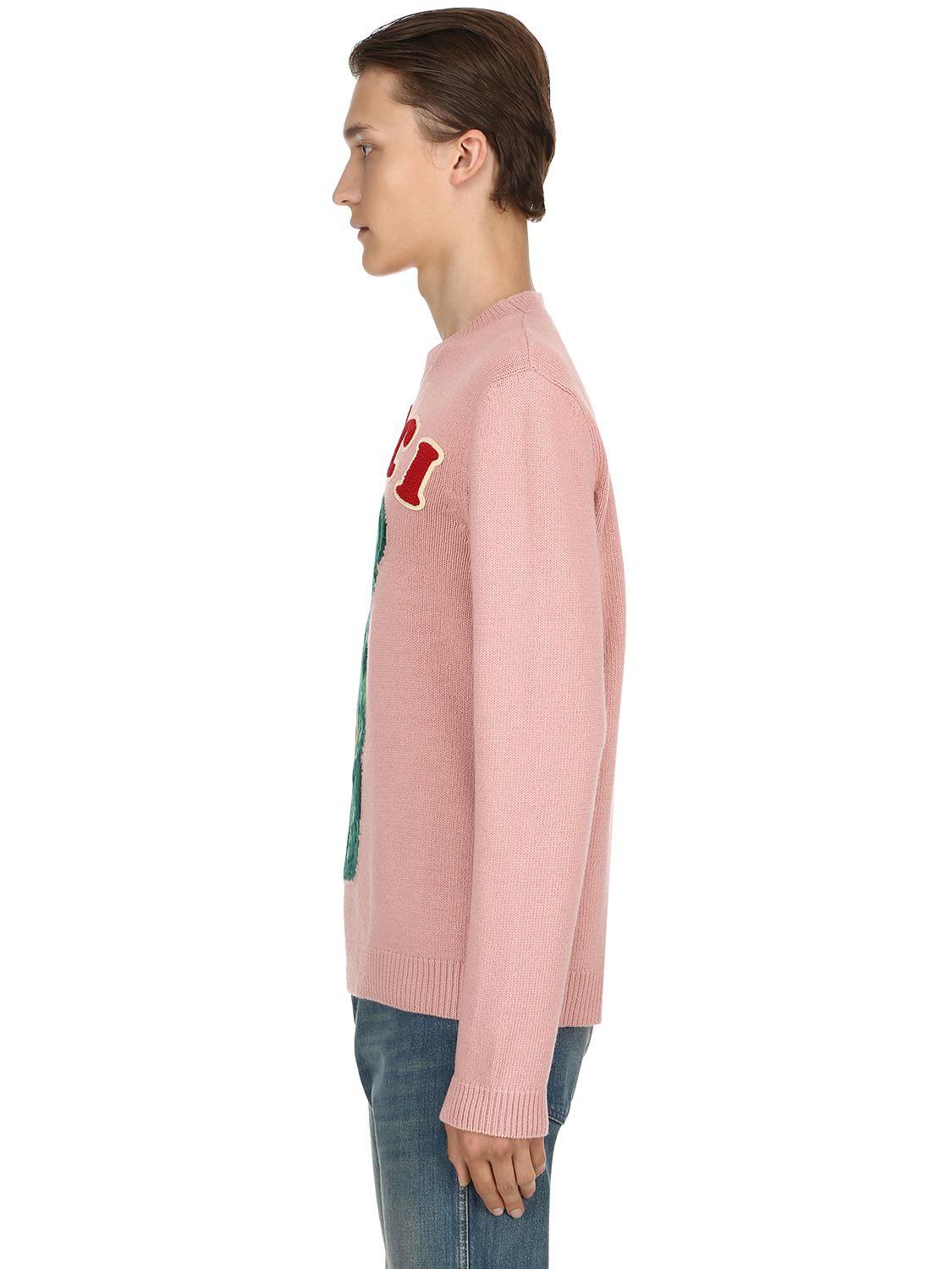 Gucci Bear Wool in Pink for Men | Lyst