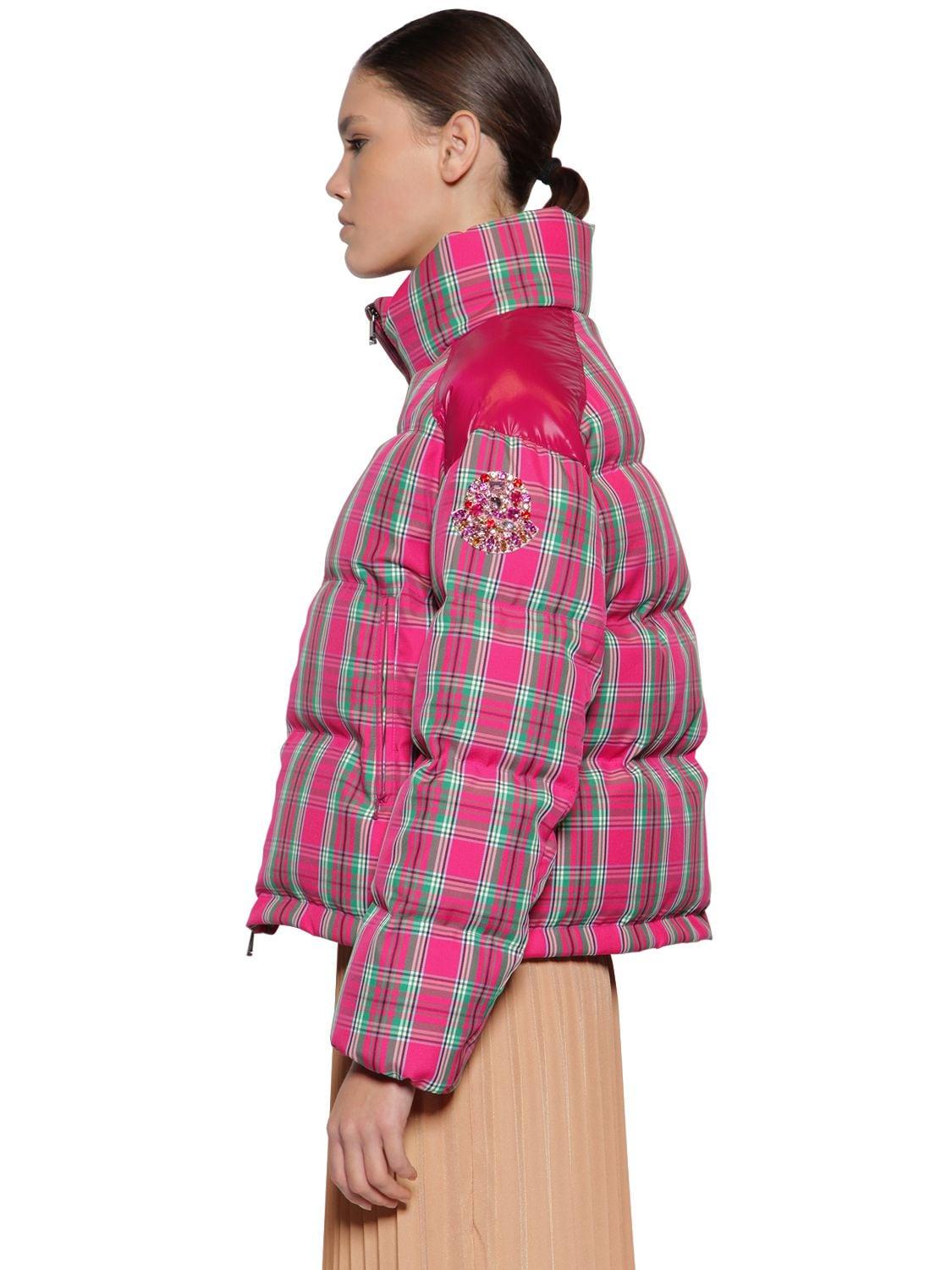 Moncler chou plaid puffer jacket Clearance