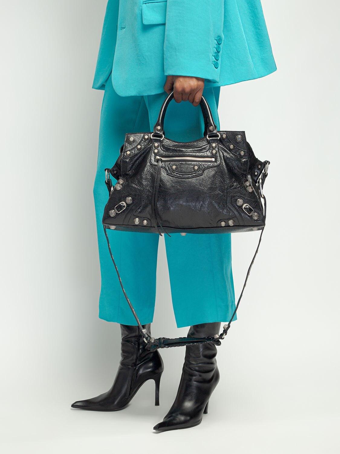 Balenciaga Neo Cagole City Leather Shoulder Bag in Black | Lyst