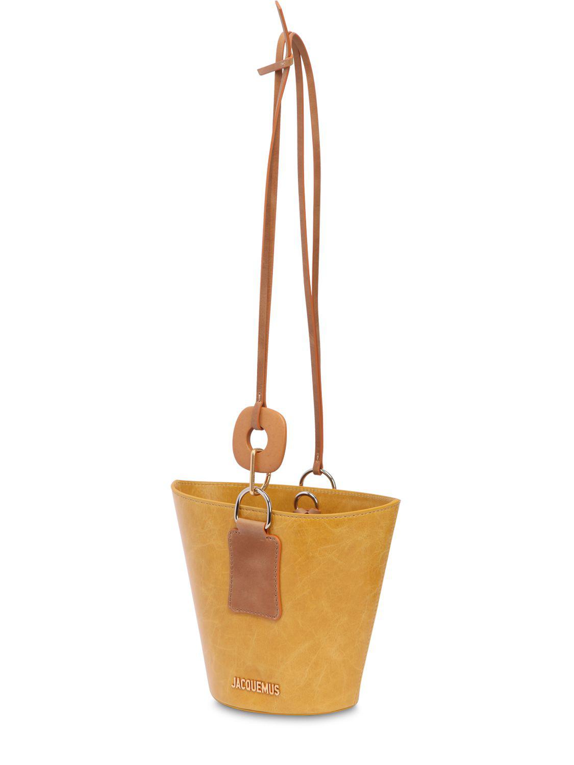 Jacquemus Praia Leather Bucket Bag in Yellow - Lyst