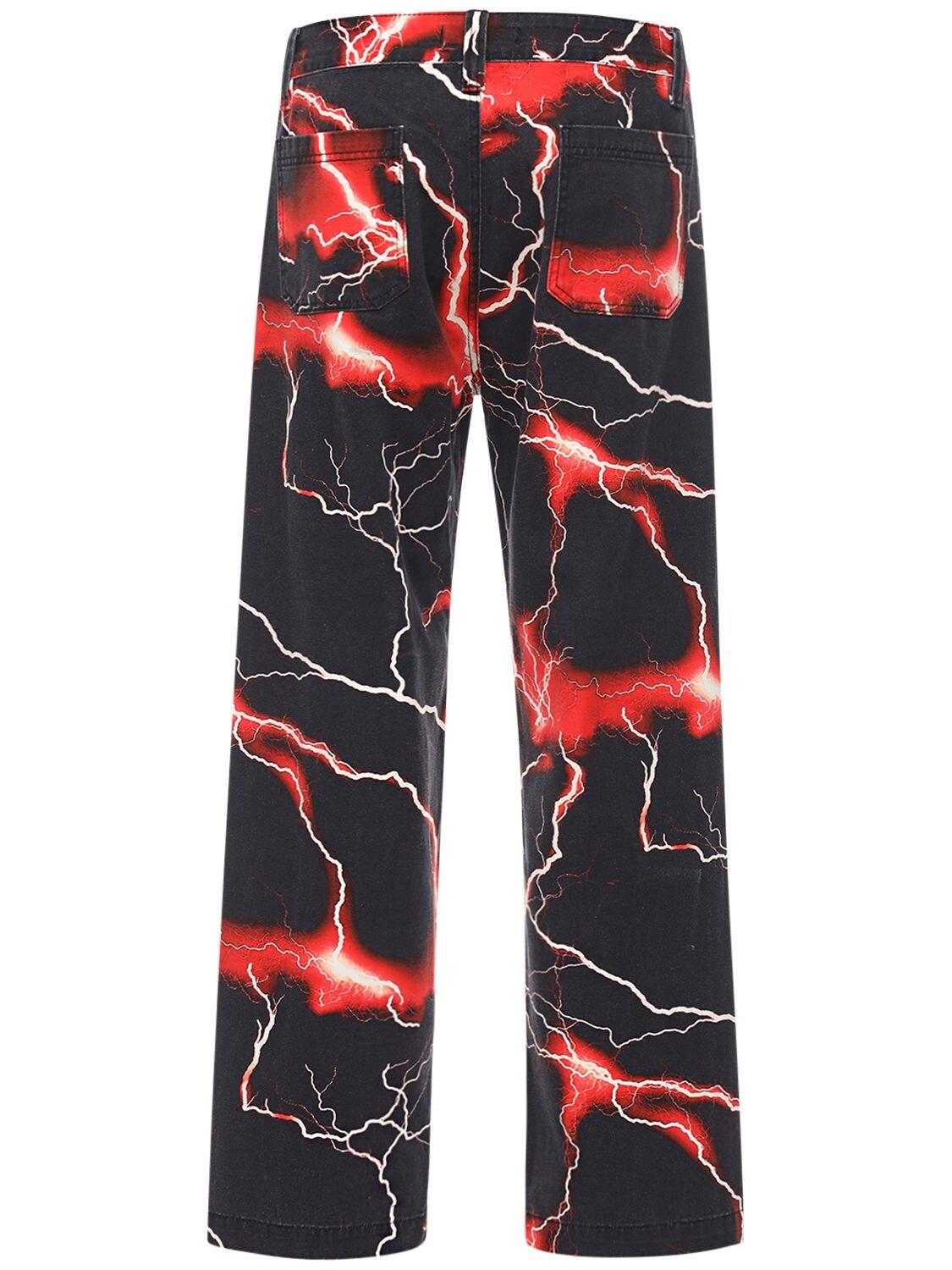 Jaded London Printed Red Lightning Skater Jeans for Men | Lyst