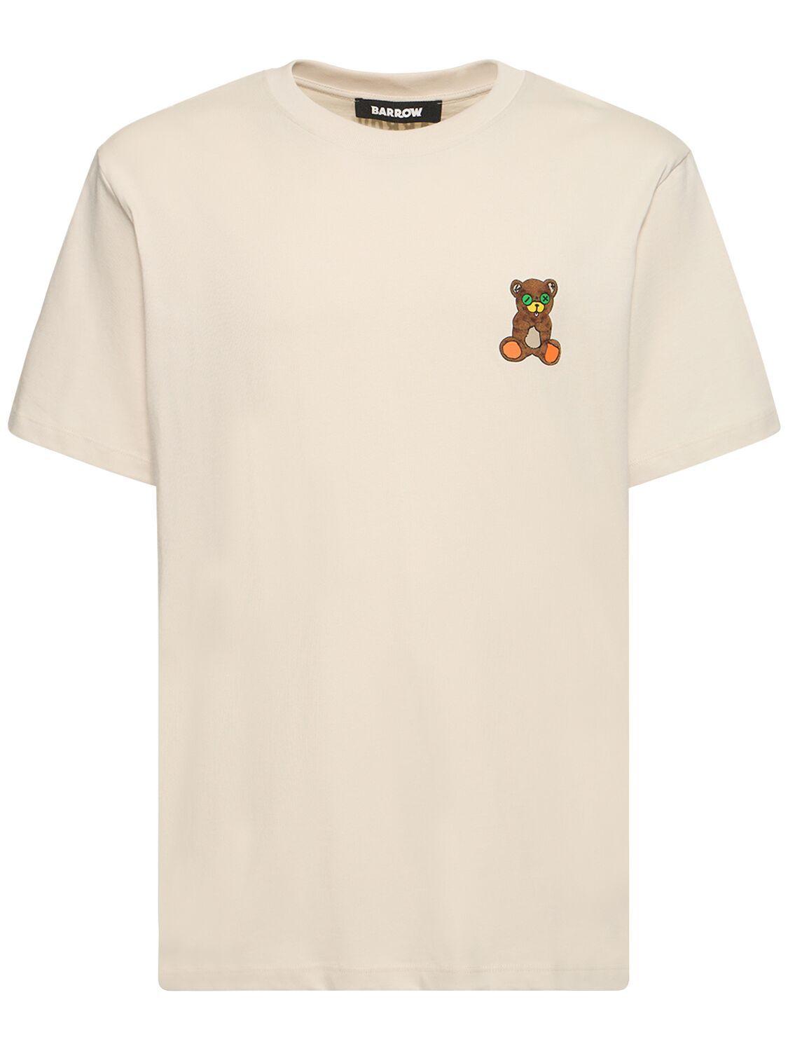Barrow Bear Printed Cotton T-shirt in Natural for Men | Lyst