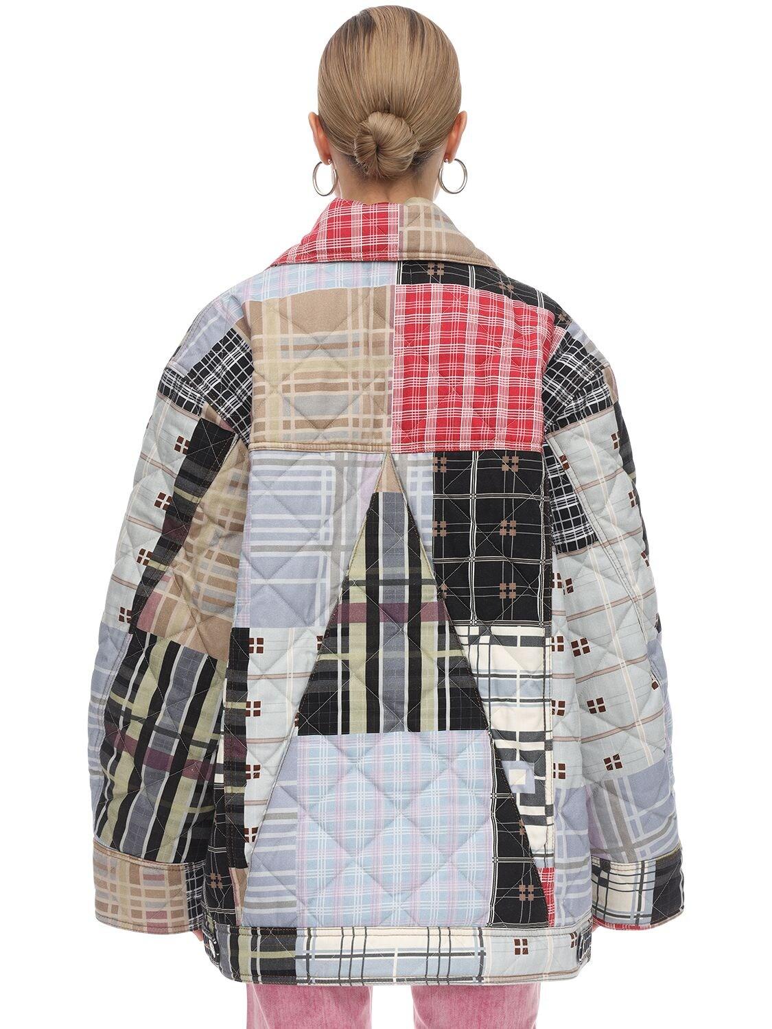 Ganni Patchwork Quilted Denim Jacket 