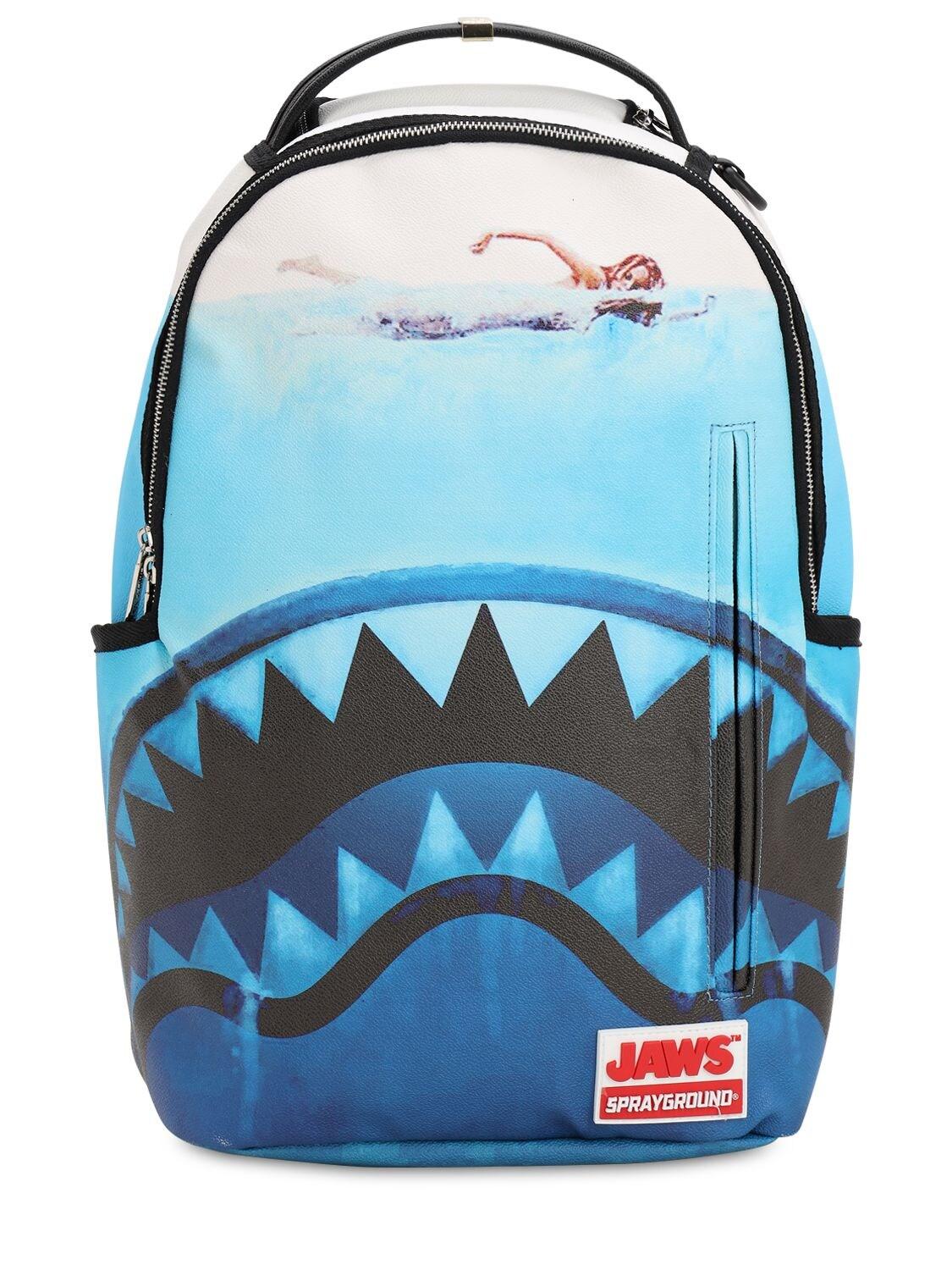 Sprayground Jaws Shark Printed Backpack In Blue For Men Lyst