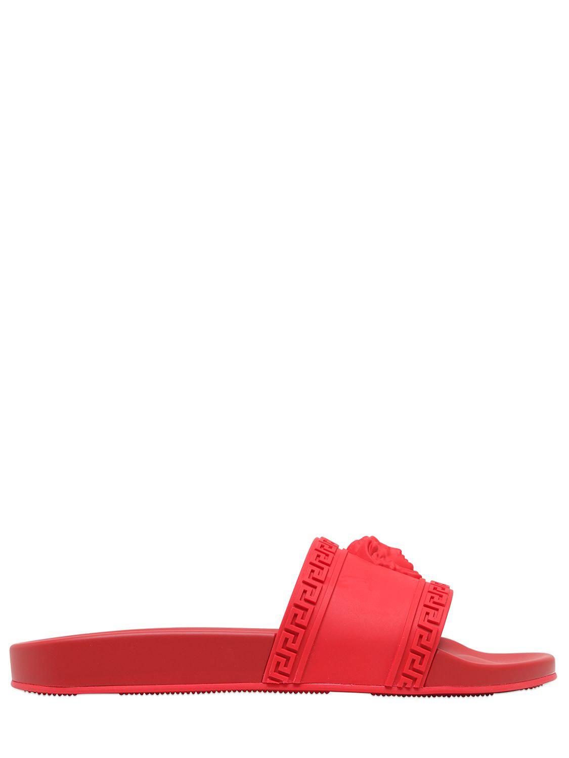 Versace Medusa-Head PVC Slides in Red for Men | Lyst