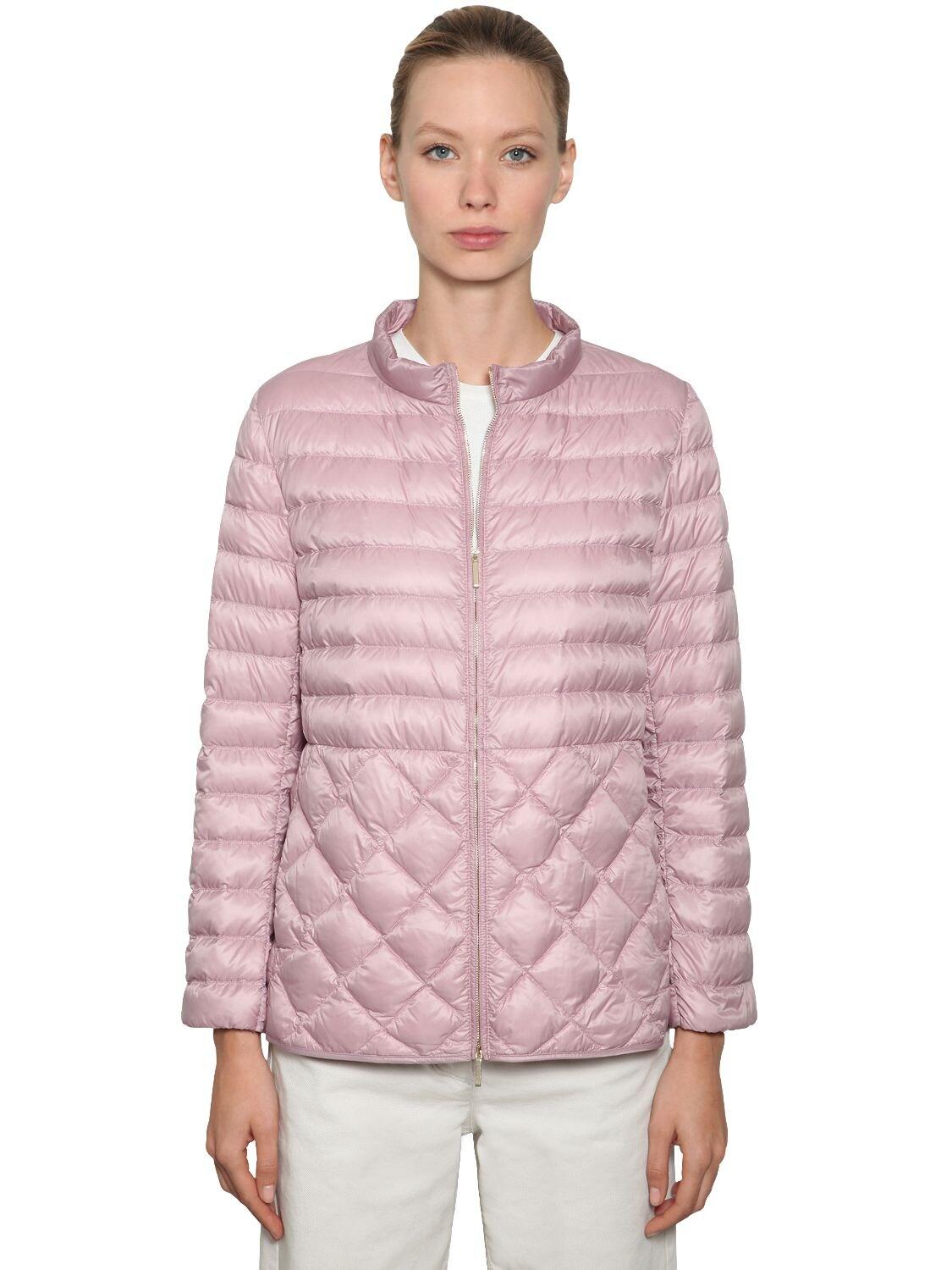 Max Mara Synthetic Quilted Nylon Down Jacket in Pink - Lyst