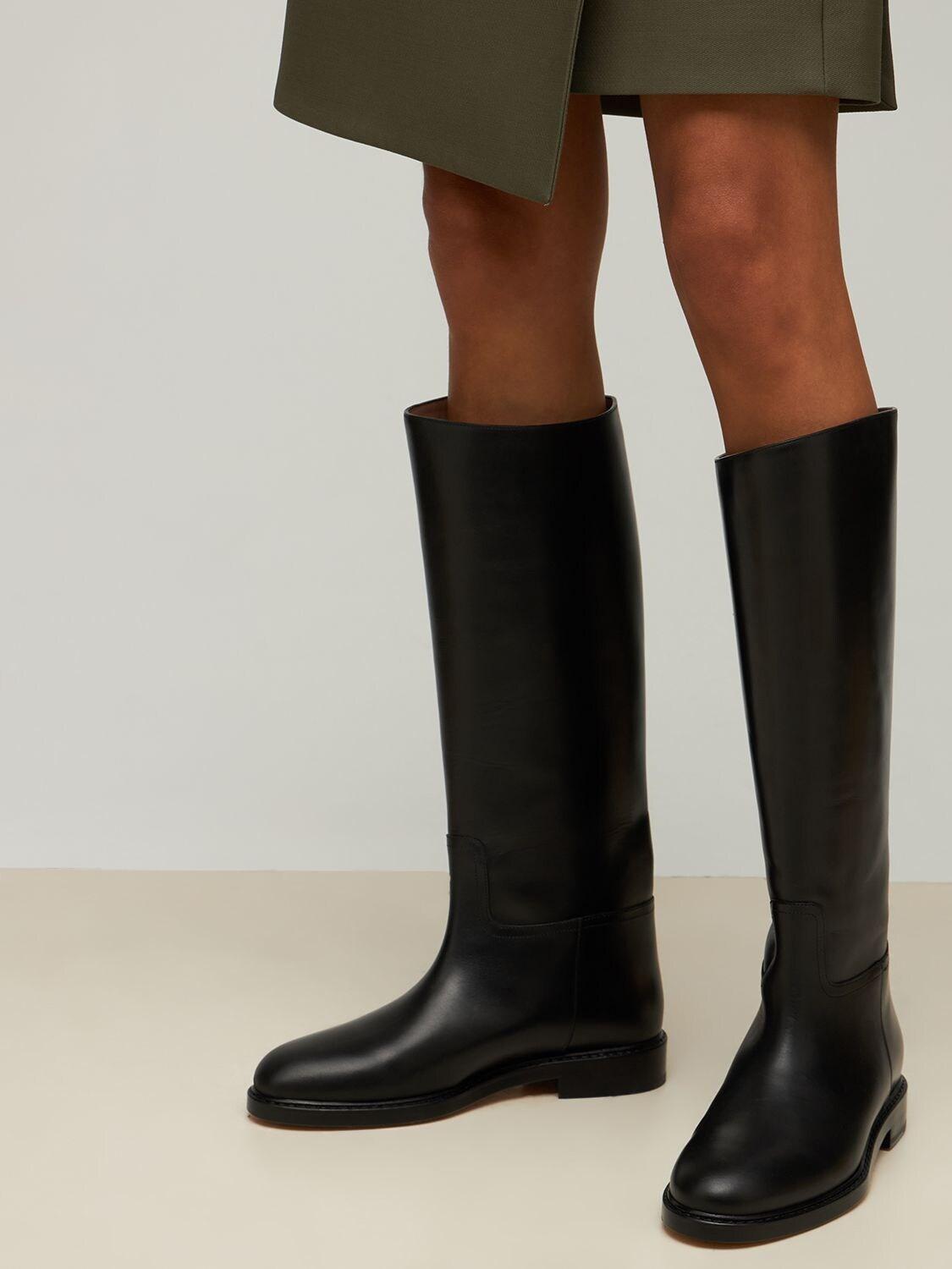 LEGRES 25mm Leather Riding Boots in Black | Lyst