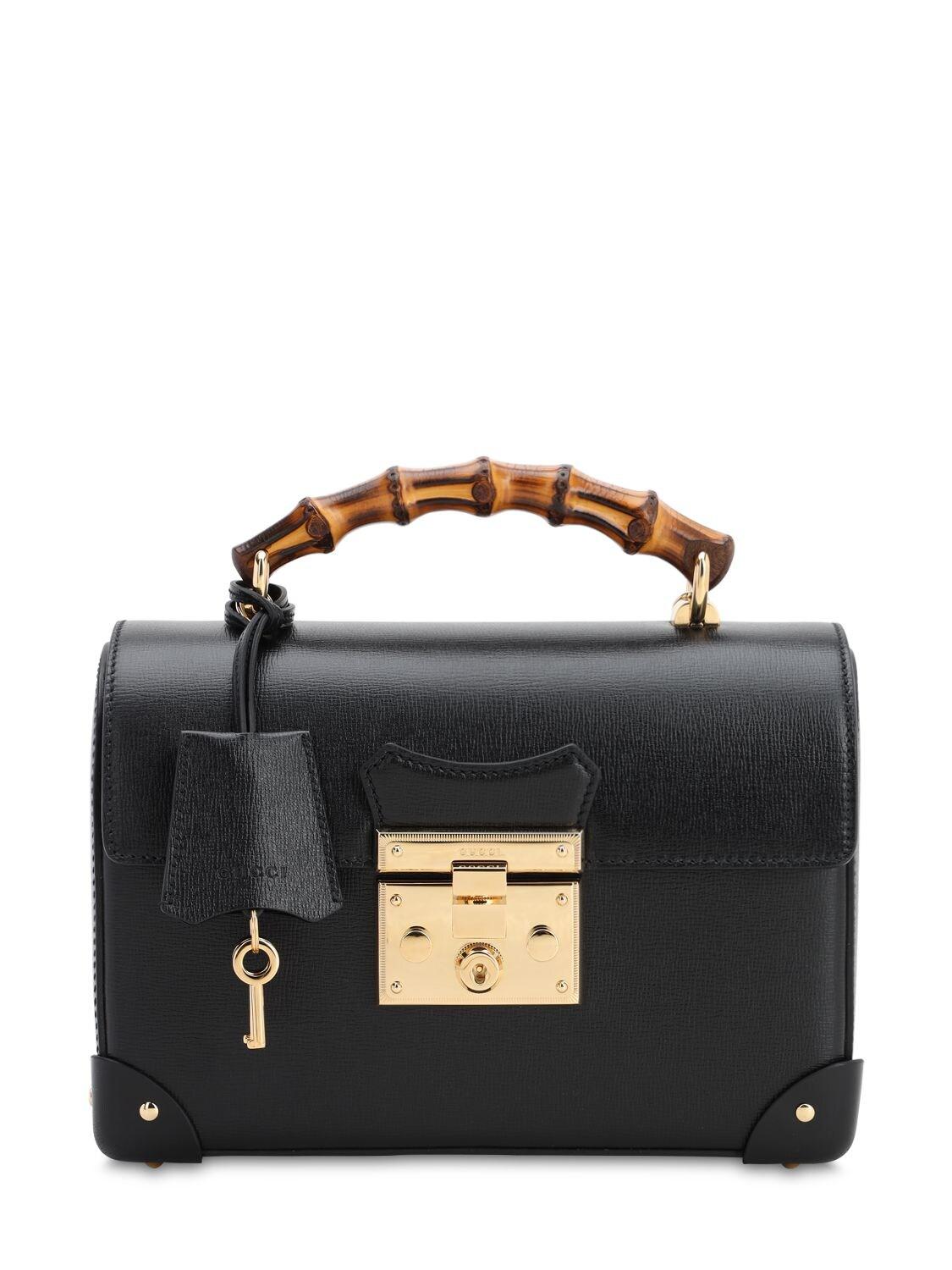 Gucci Padlock Small Bamboo Shoulder Bag in Black Lyst