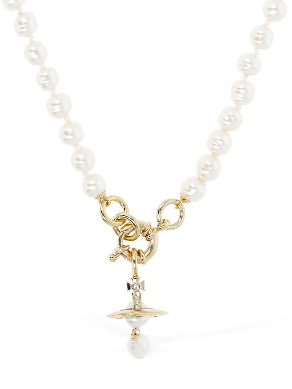 Vivienne Westwood Aleksa Imitation Pearl Collar Necklace in White Lyst