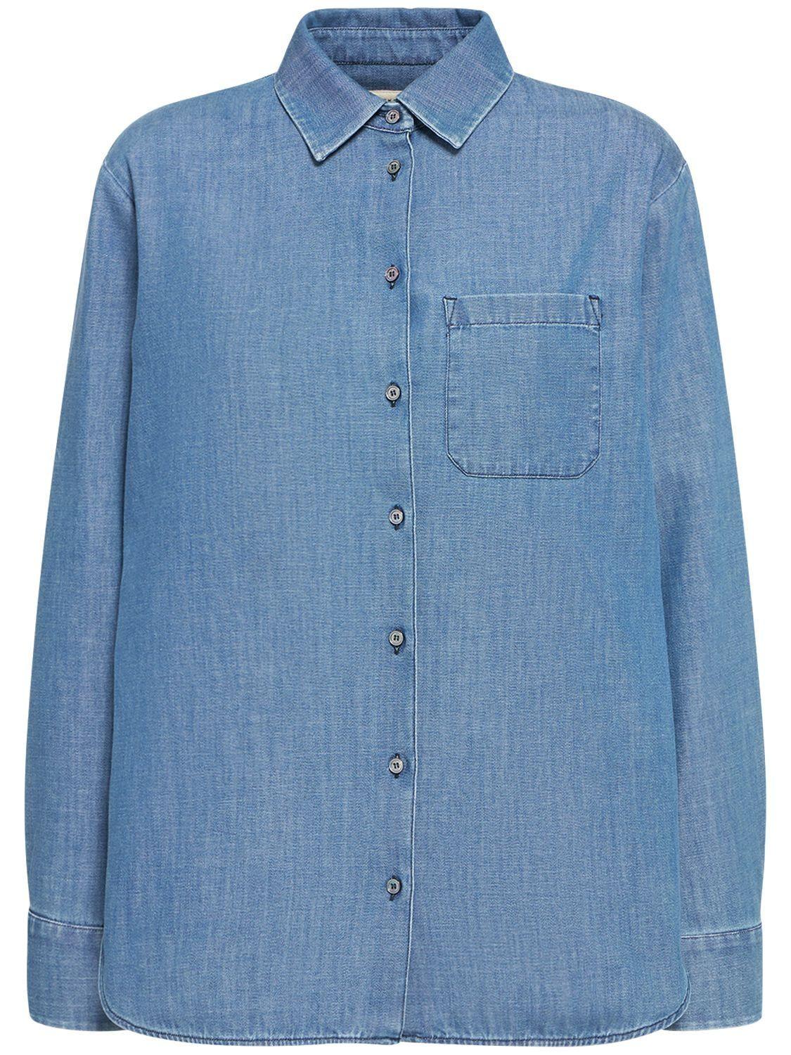 Weekend by Maxmara Ofride Classic Cotton Denim Shirt in Blue | Lyst