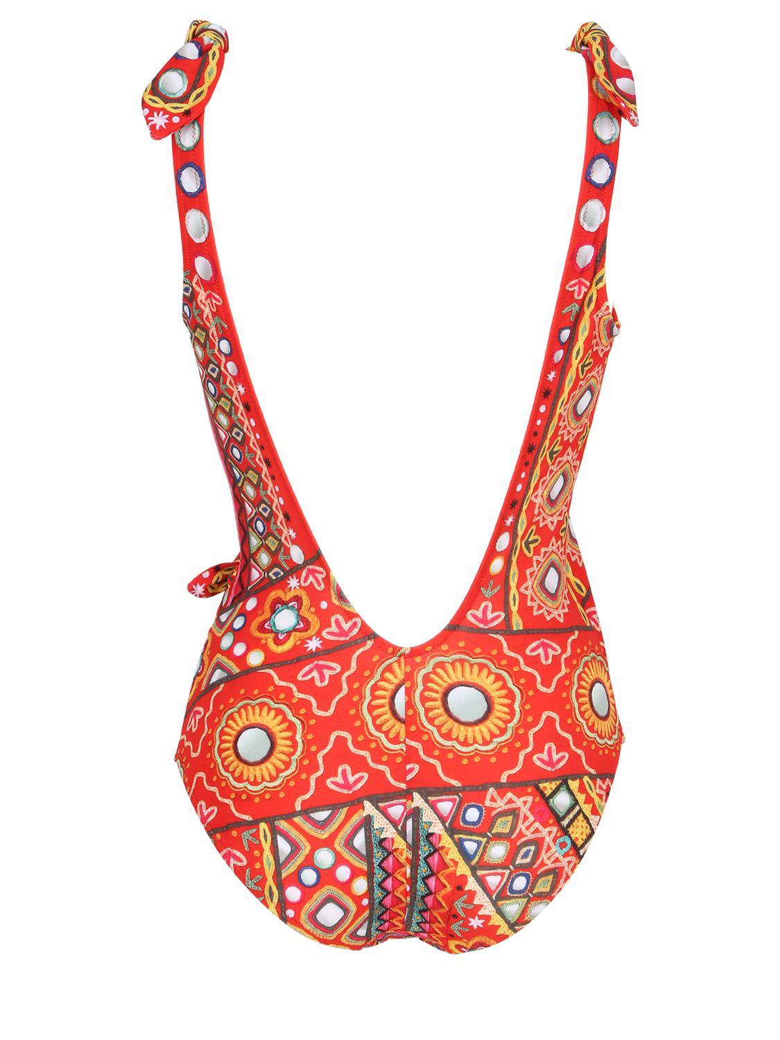 Lyst - Moschino India One Piece Swimsuit in Red