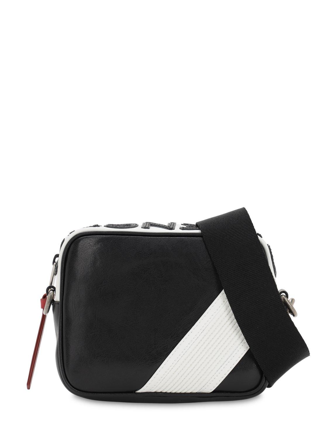 Givenchy Mc3 Reverse Logo Leather Crossbody Bag in Black for Men 