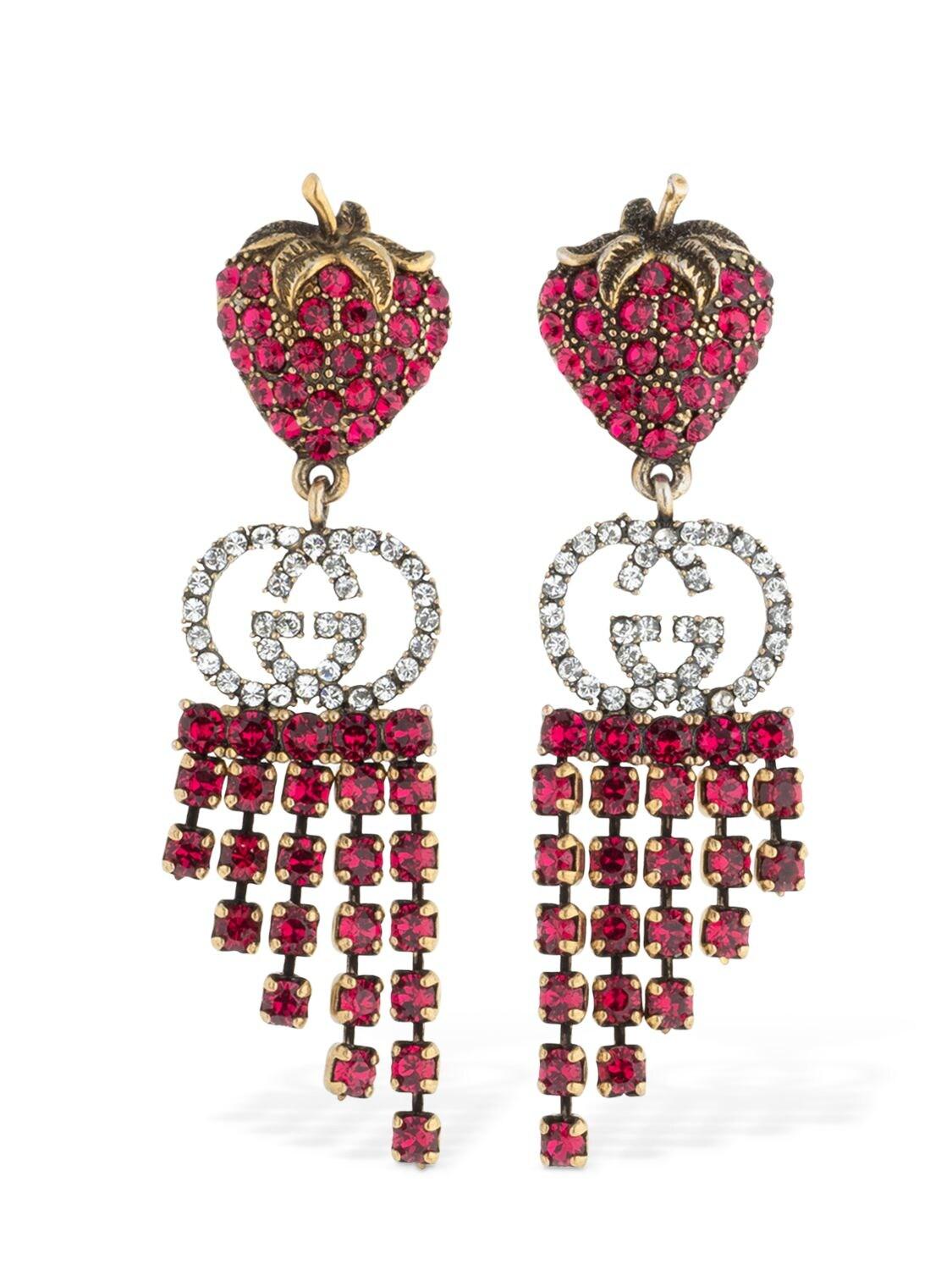 Gucci strawberry cheap earrings