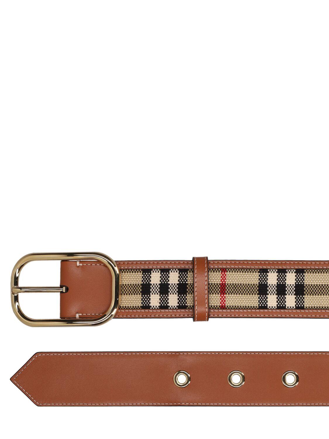 Burberry horseferry check and sale leather belt