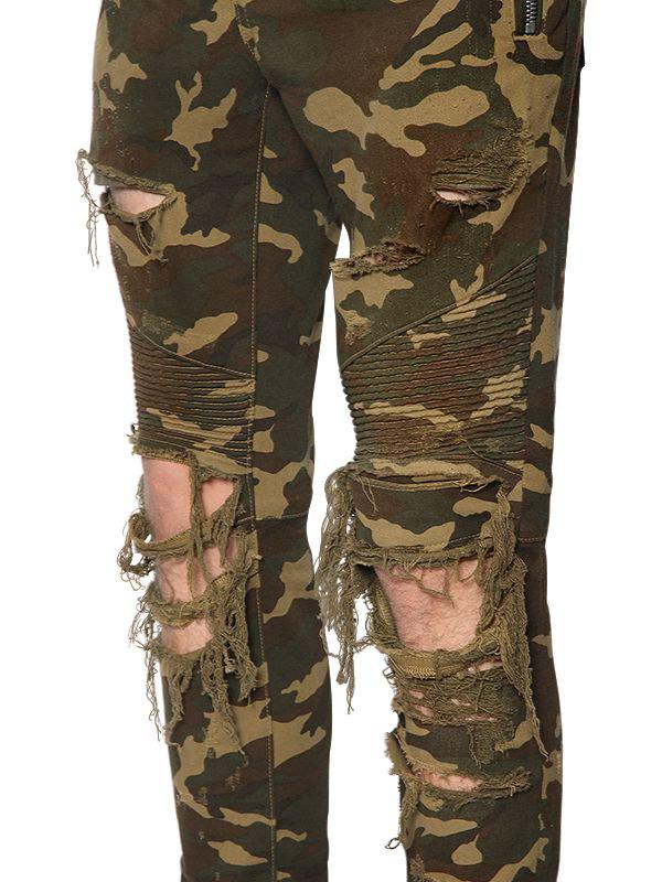 camo balmain jeans