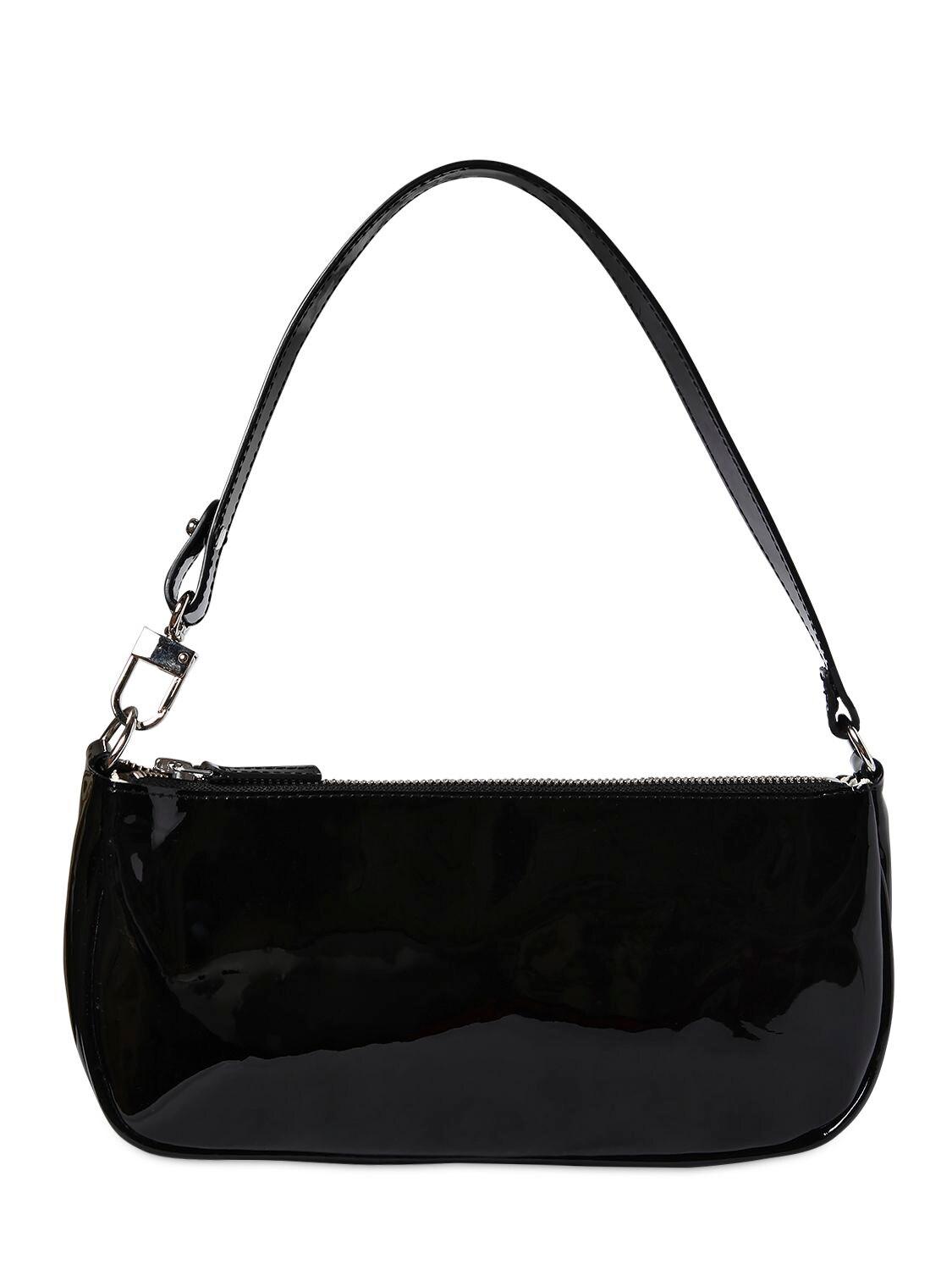 BY FAR Rachel Patent Leather Bag in Black
