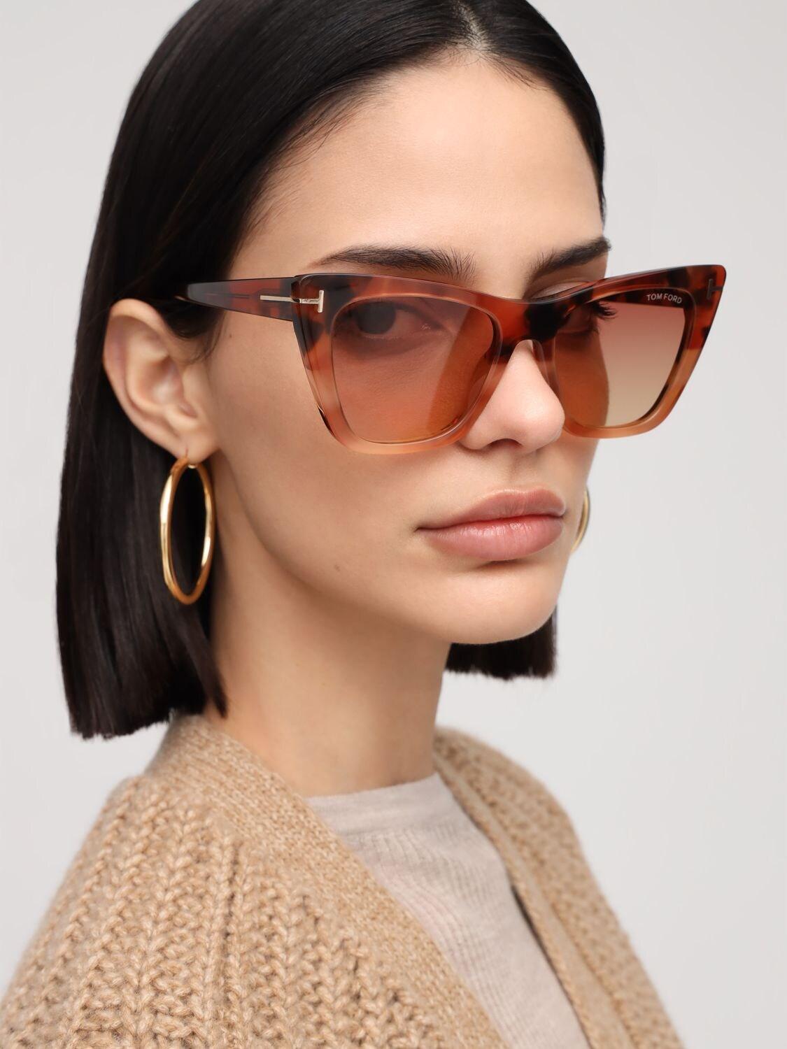 Tom Ford Poppy 02 Cat-eye Acetate Sunglasses in Brown | Lyst