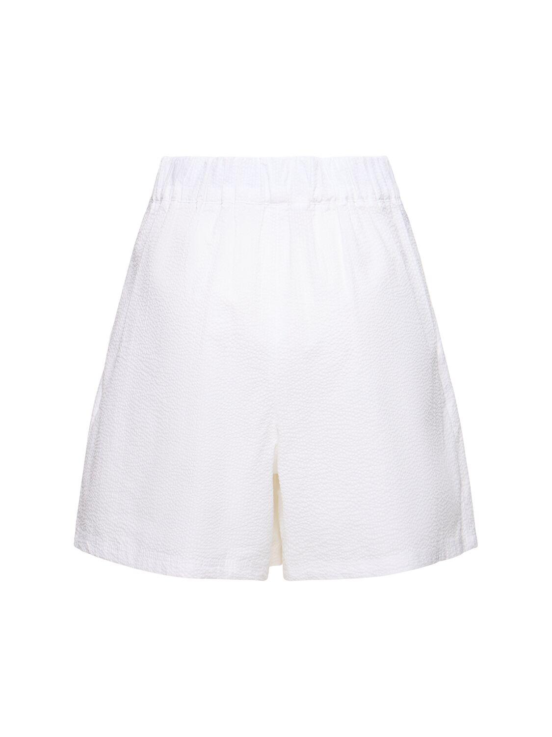 La Stupenderia seersucker cotton short set - White