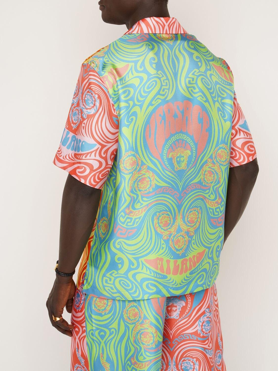Versace Medusa Music Print Silk Shirt for Men - Lyst