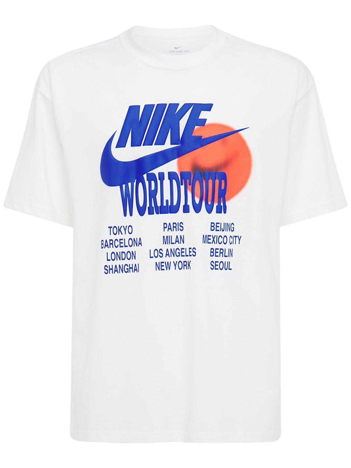 fortov dybde Necklet Nike World Tour Printed T-shirt in Blue for Men | Lyst