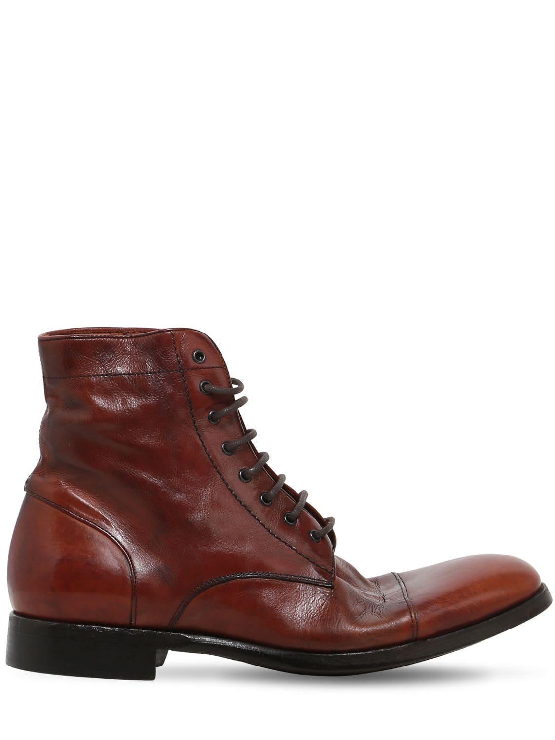 Lyst - Rolando Sturlini Washed Leather Boots in Brown for Men - Save 19 ...