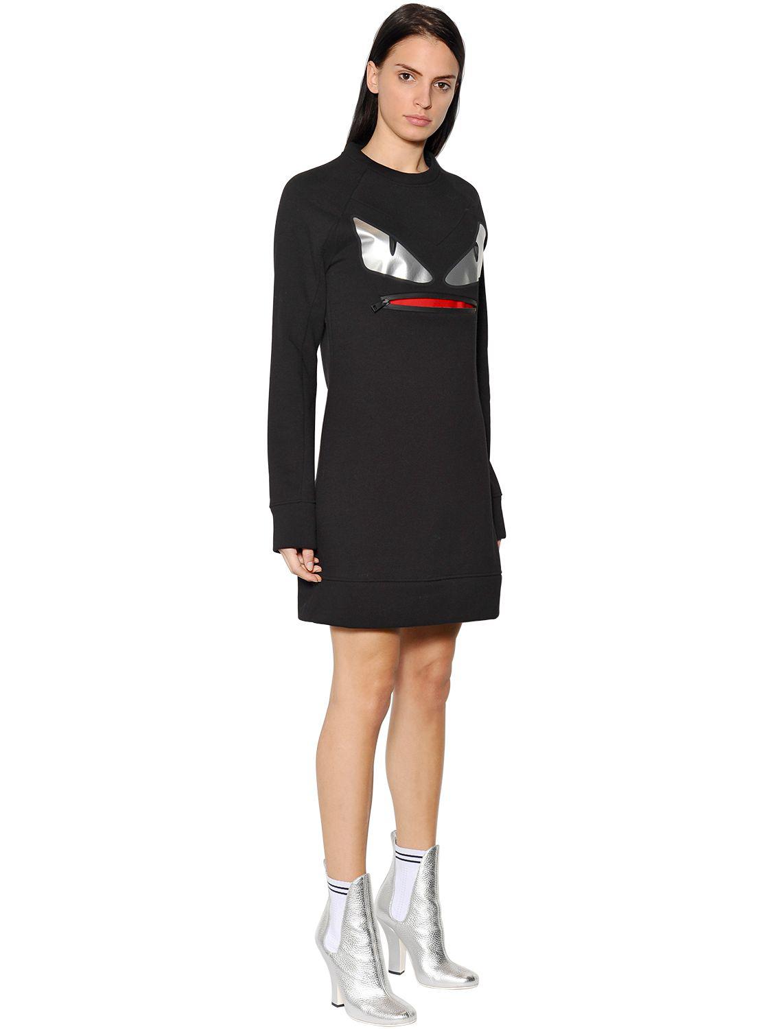 fendi black jersey dress