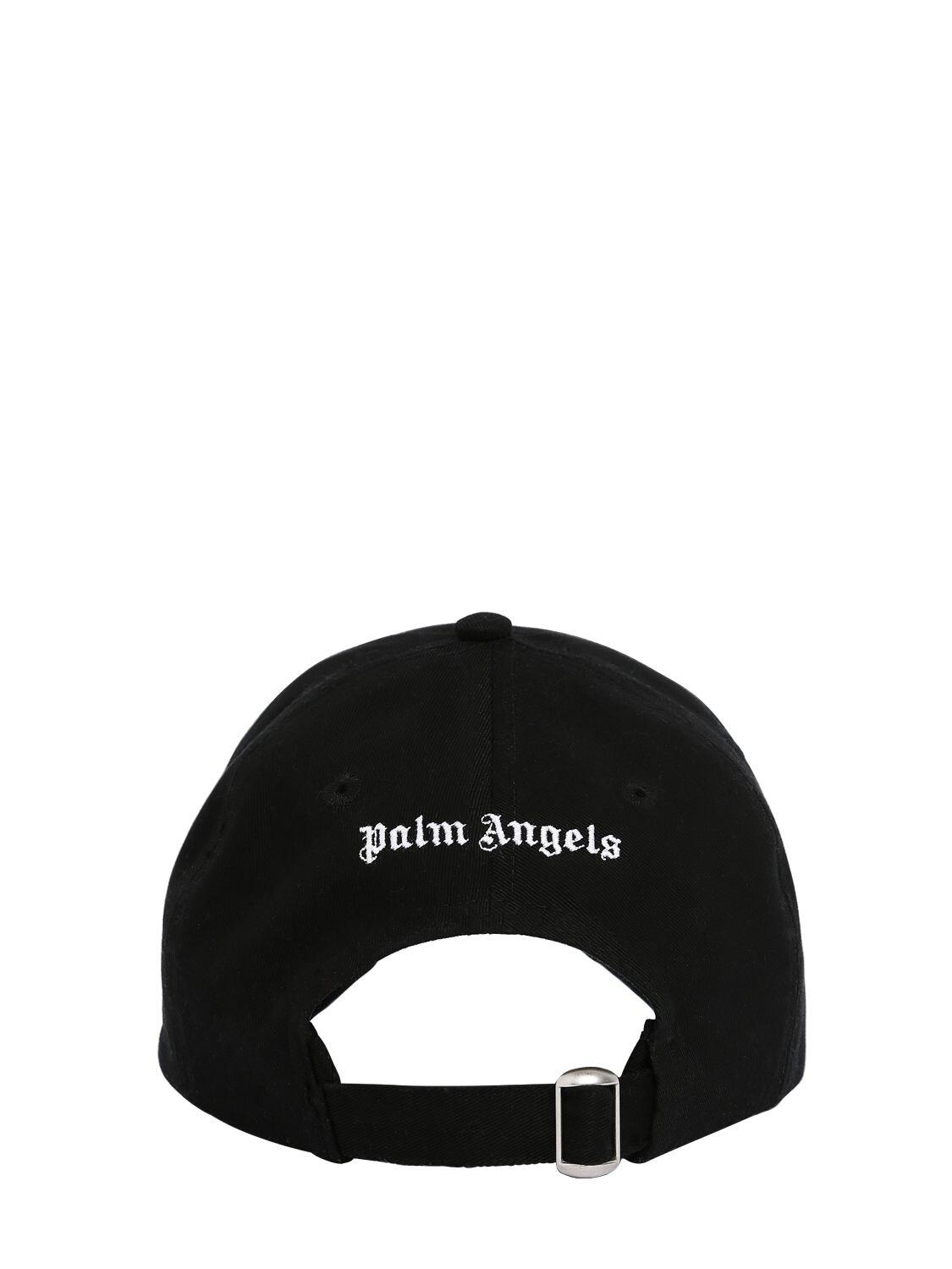 Palm Angels Cotton Flames Baseball Cap in Black,Yellow,Red (Black 