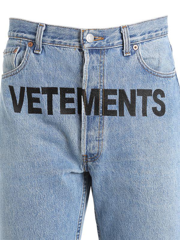 Vetements Levi's Logo Reworked Denim Jeans in Blue for Men | Lyst