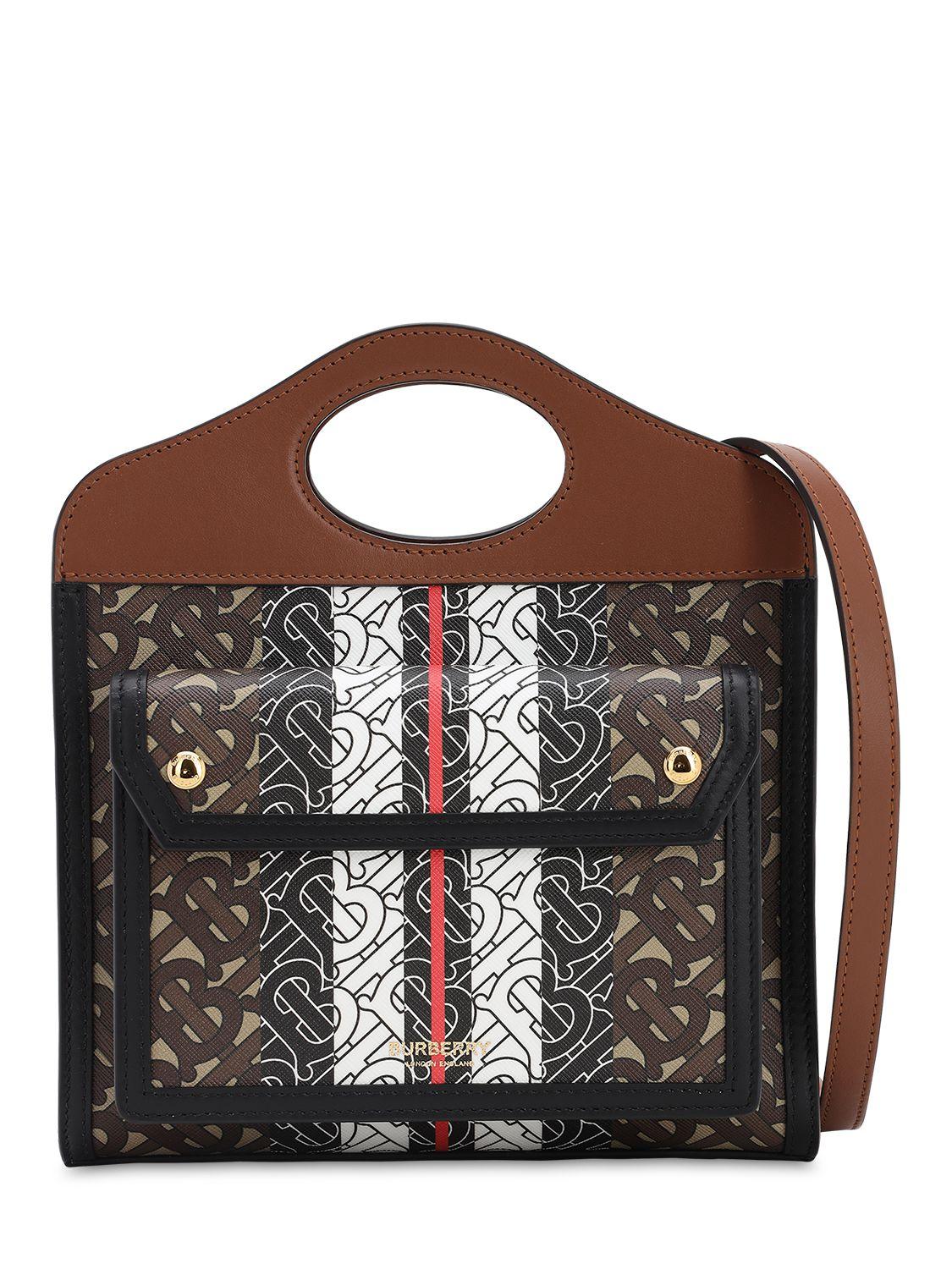 Burberry handbag in e-canvas with monogram print