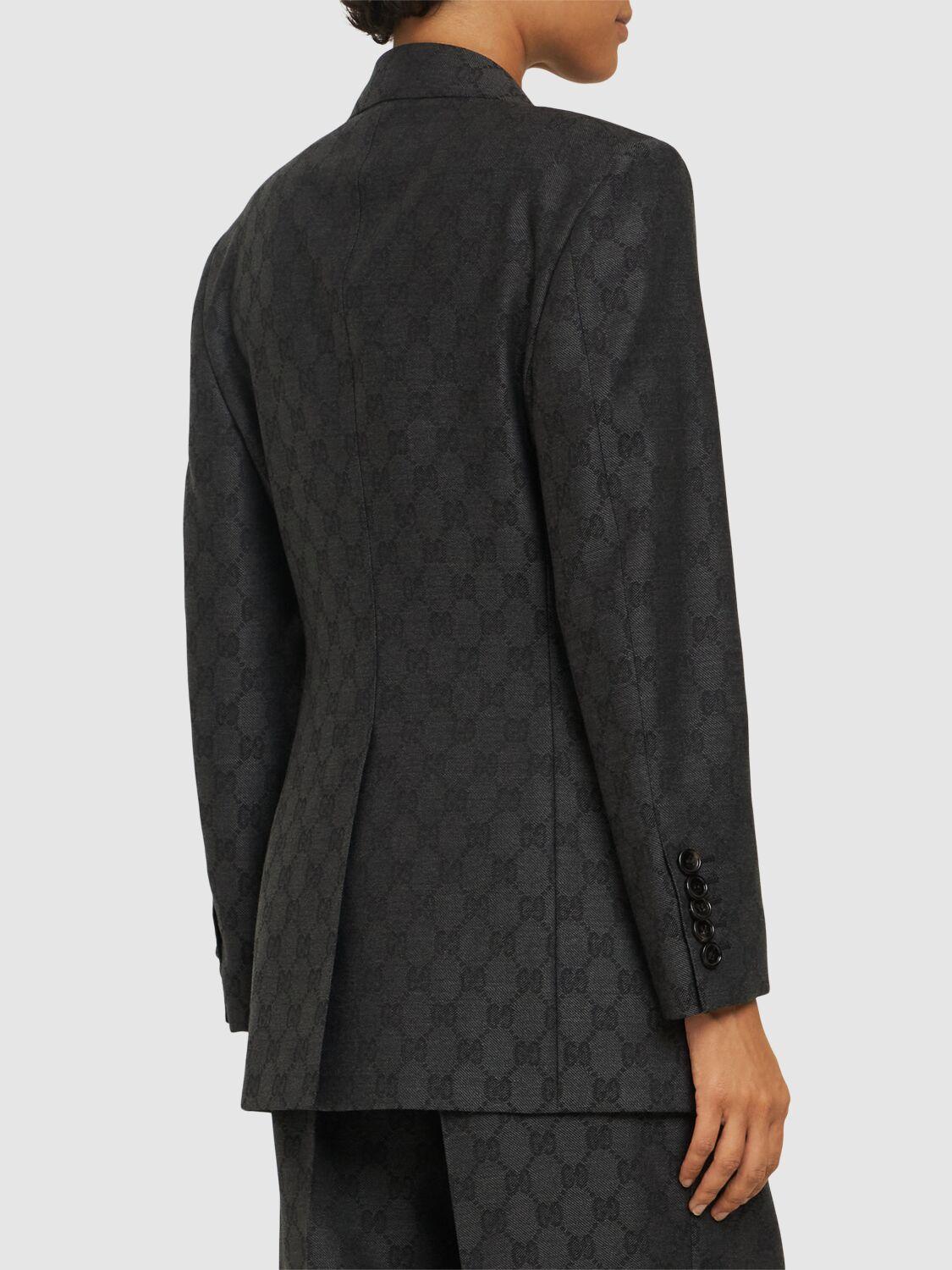 Gucci レディース ブラック Gg ウールジャカードブレザー ジャケット