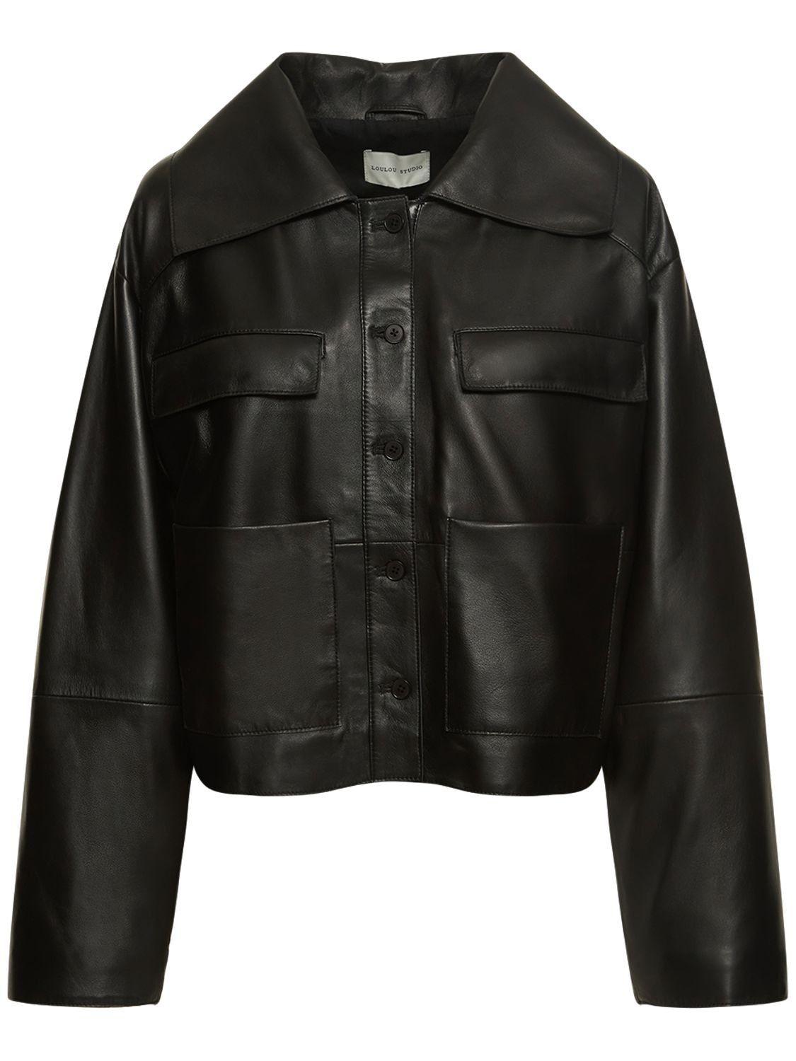 Loulou Studio Sulat Leather Jacket in Black | Lyst