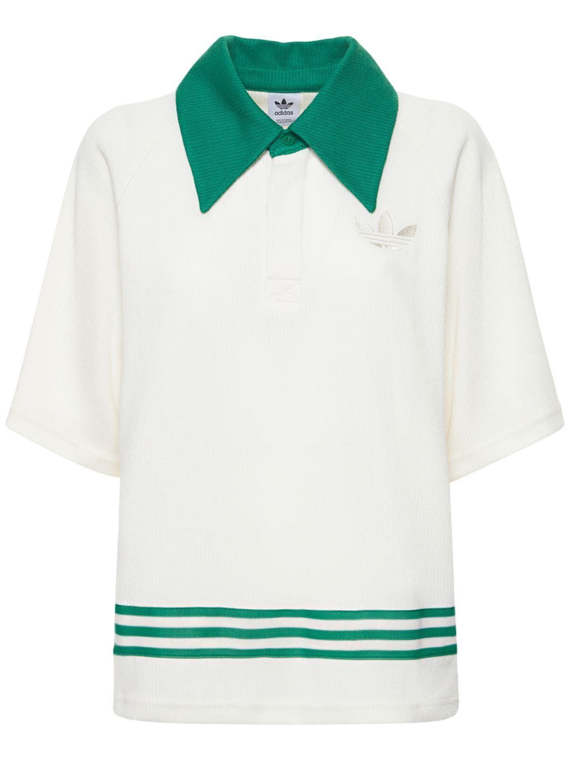 adidas Originals Knit Polo in Green | Lyst