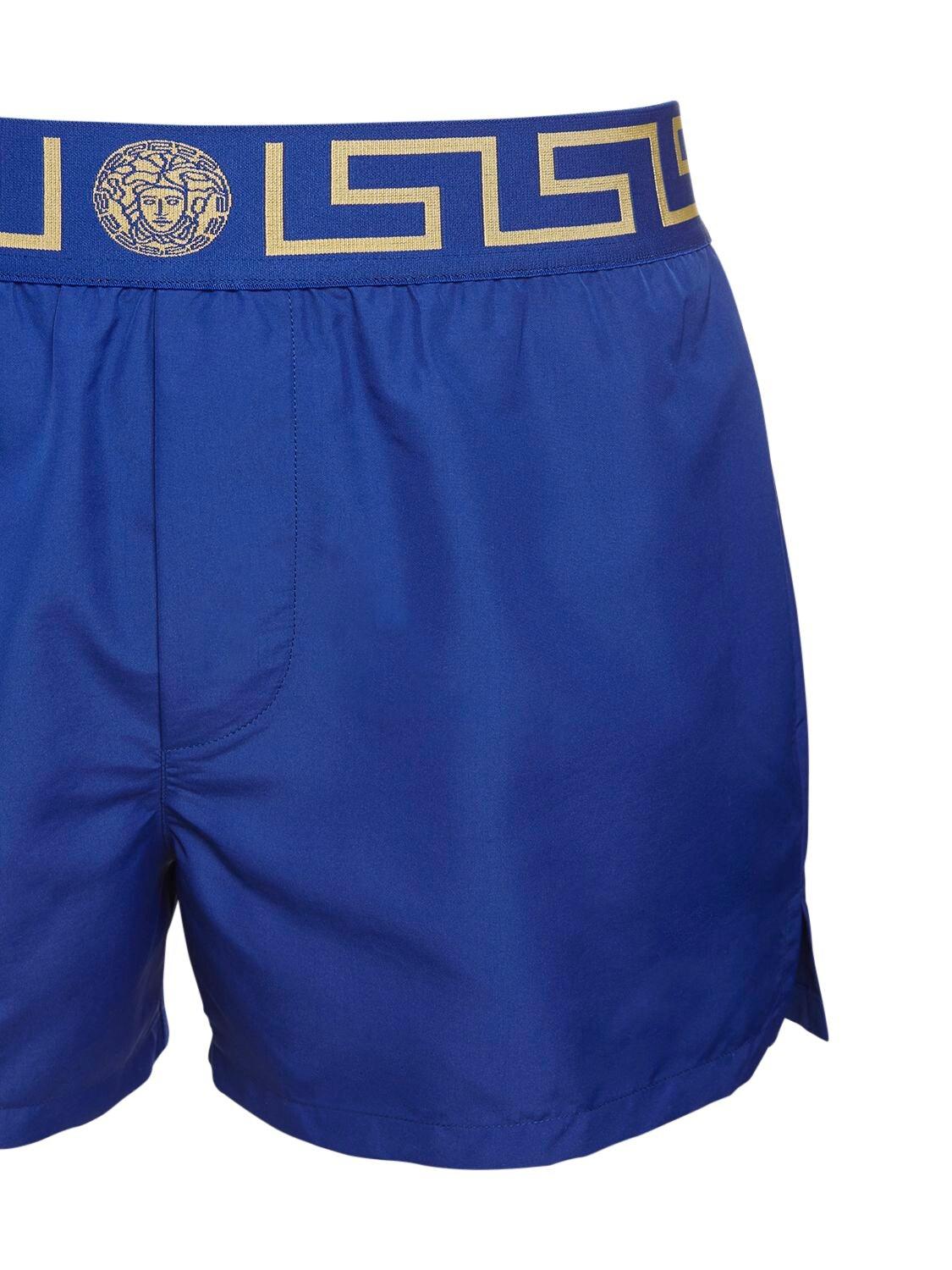 Versace Swim Shorts With Logo in Blue/Gold (Blue) for Men - Save 