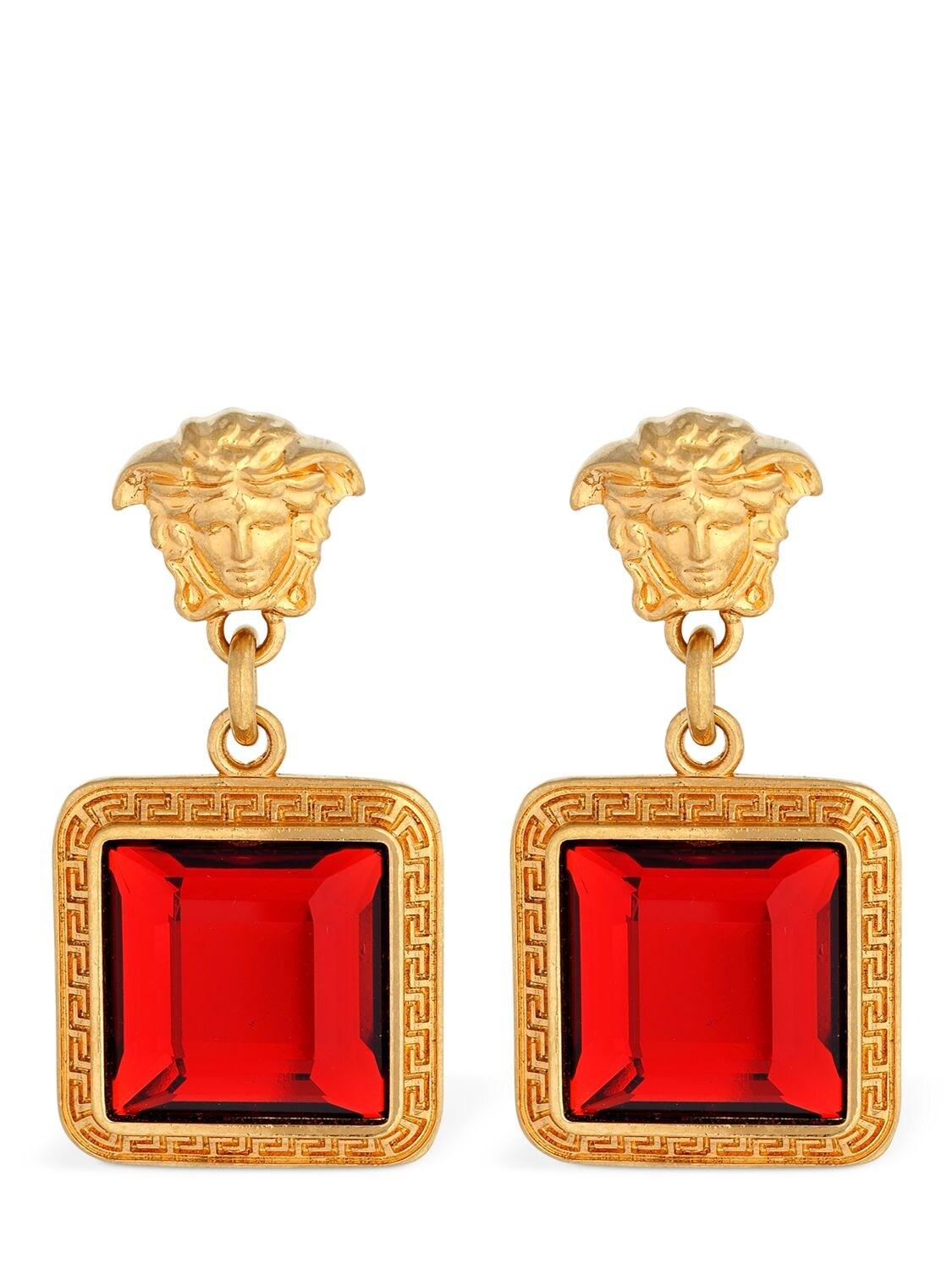 Versace Medusa Gioia Squared Earrings in Gold/Red (Metallic) | Lyst