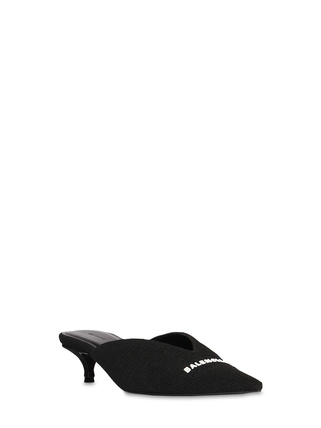 Balenciaga 40mm Knife 2.0 Textured Knit Mule in Black | Lyst
