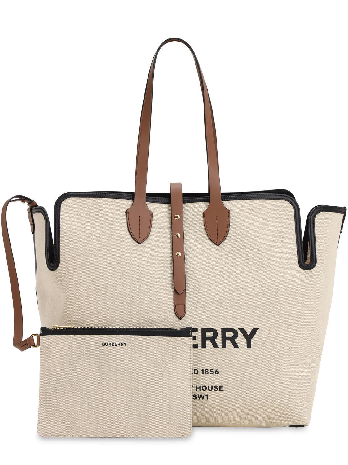 Burberry Canvas Logo Tote Bag | Lyst
