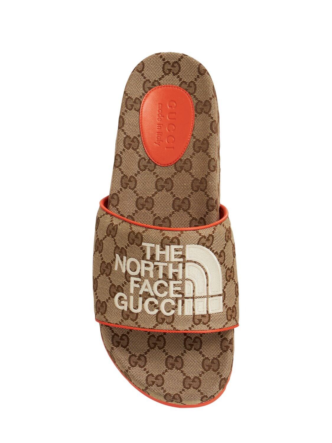 Gucci X The North Face Gg Canvas Slide Sandals for Men | Lyst