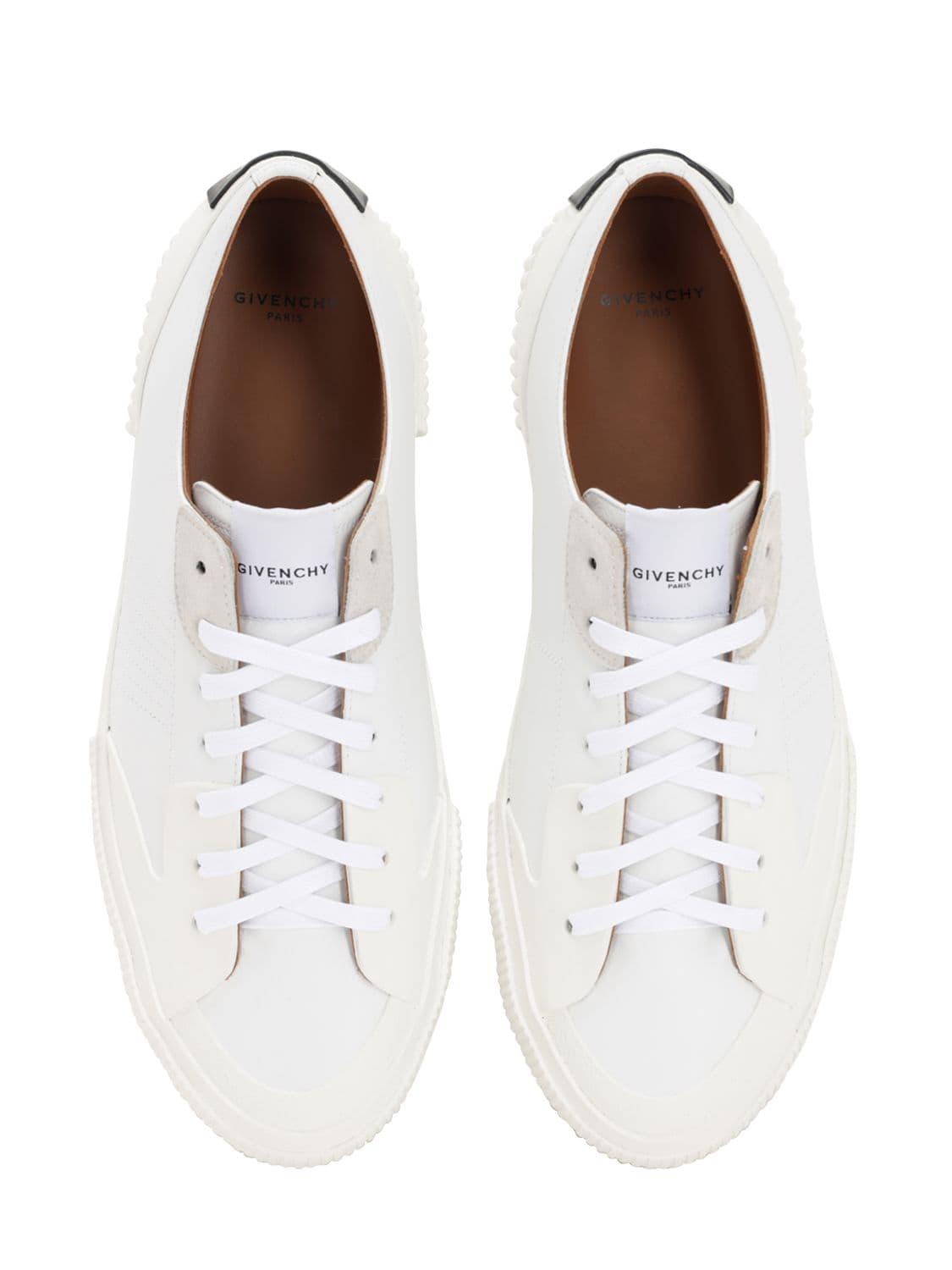 Givenchy Light Leather Tennis Sneakers in White for Men - Lyst